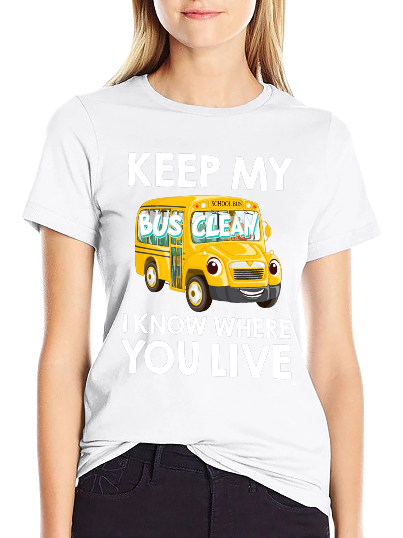 Black Keep My Bus Clean T-Shirt view 9