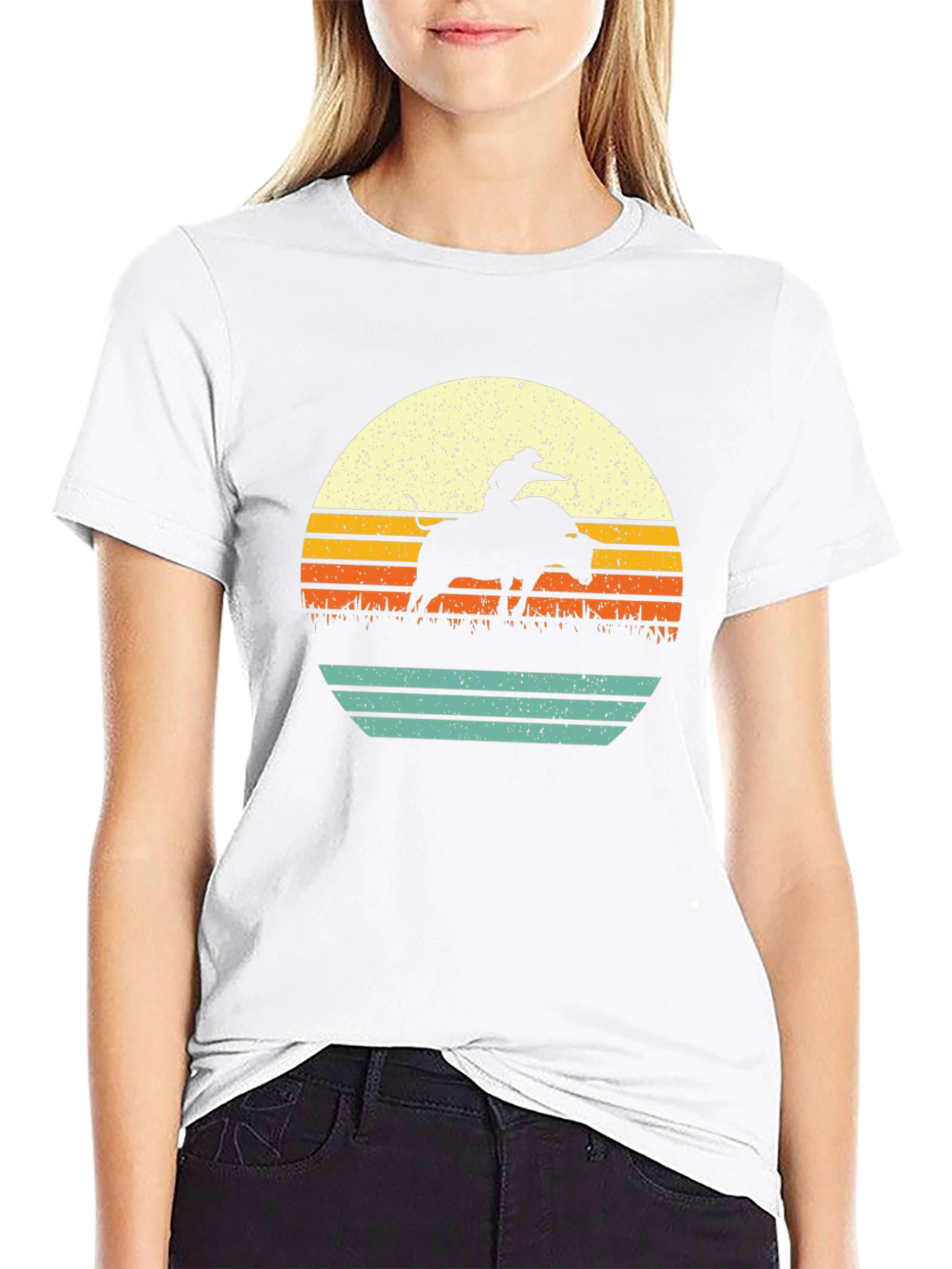 Black Retro Rodeo Sunset Graphic T-Shirt view 9