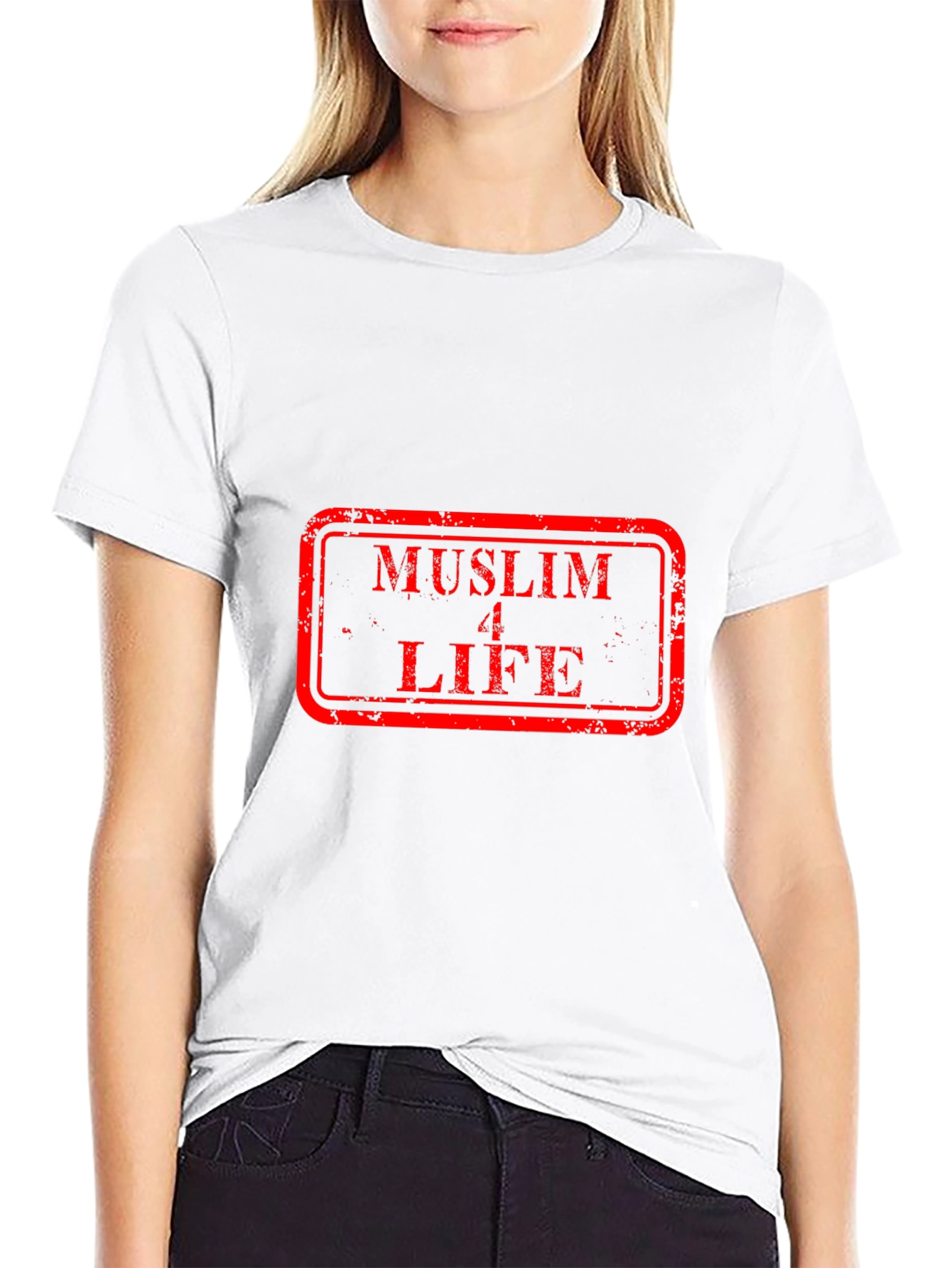 Black Muslim 4 Life Graphic Tee - Black Cotton T-Shirt view 9