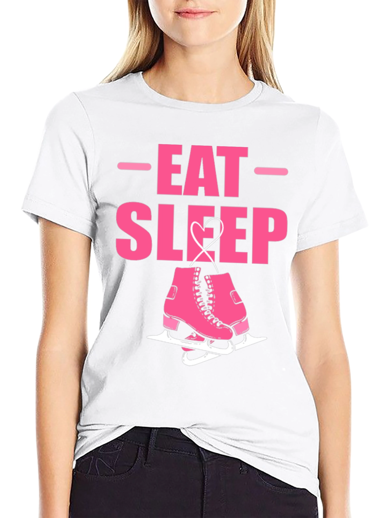 Black Eat Sleep Skate Graphic Tee - Ice Skating T-Shirt view 9