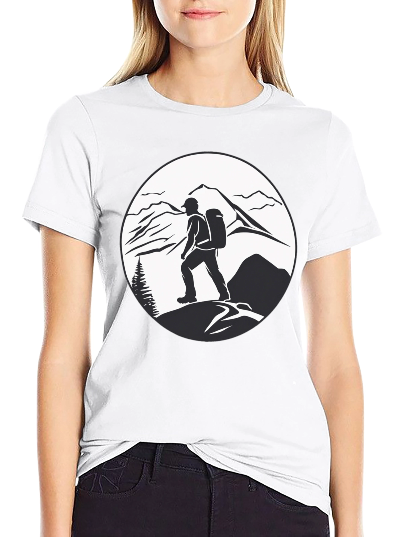 Black Mountain Hiker Graphic Tee - Adventure Ready Shirt view 9