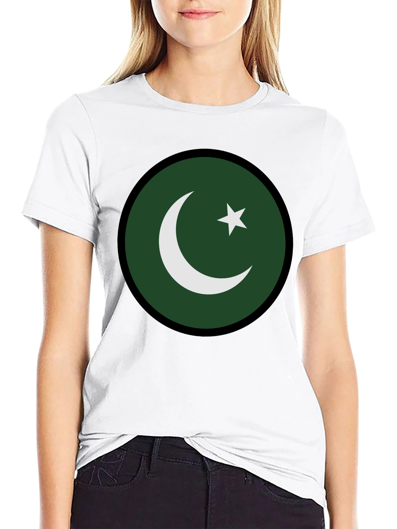 Black Pakistan Flag Graphic Tee - Men's Black T-Shirt view 9