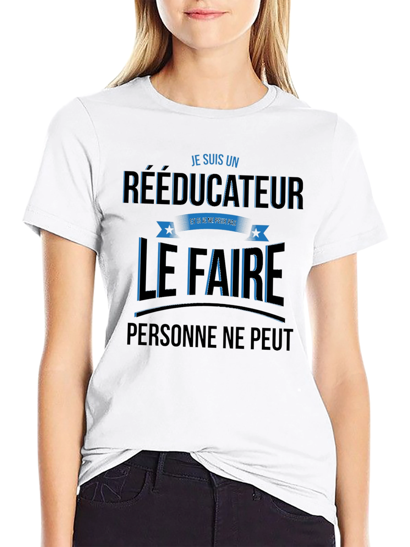 Black RÉÉDUCATEUR T-Shirt - Funny Profession Tee view 9