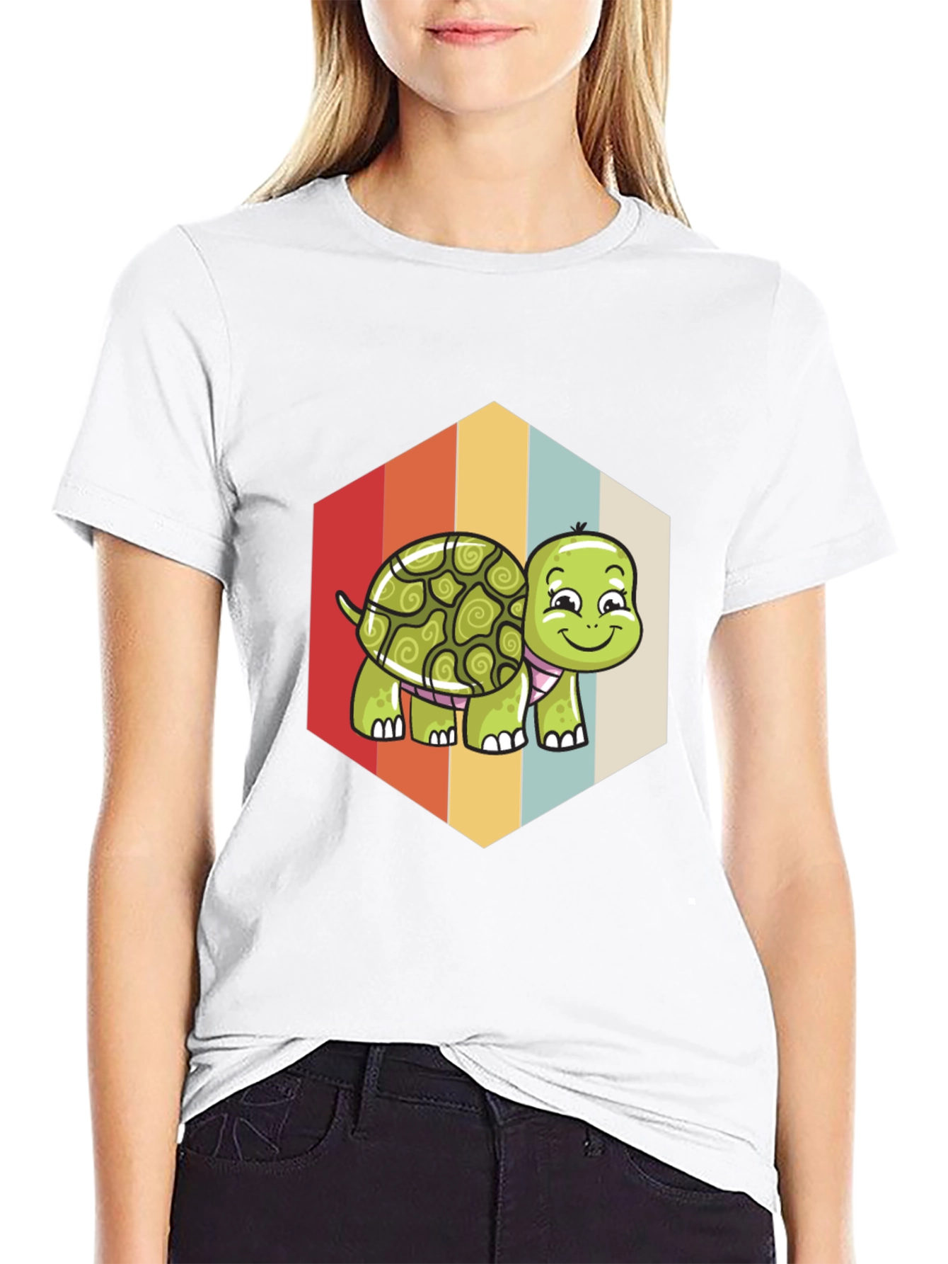 Black Retro Turtle T-Shirt - Cute Graphic Tee view 9