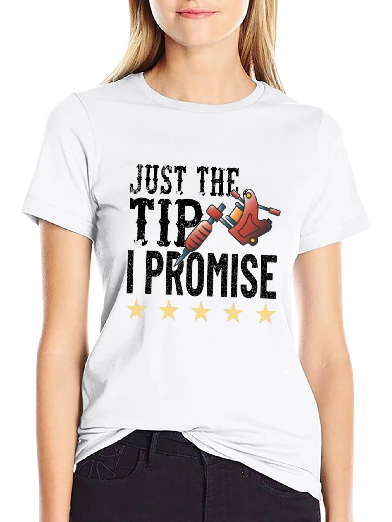 Black Just the Tip I Promise Graphic Tee view 9