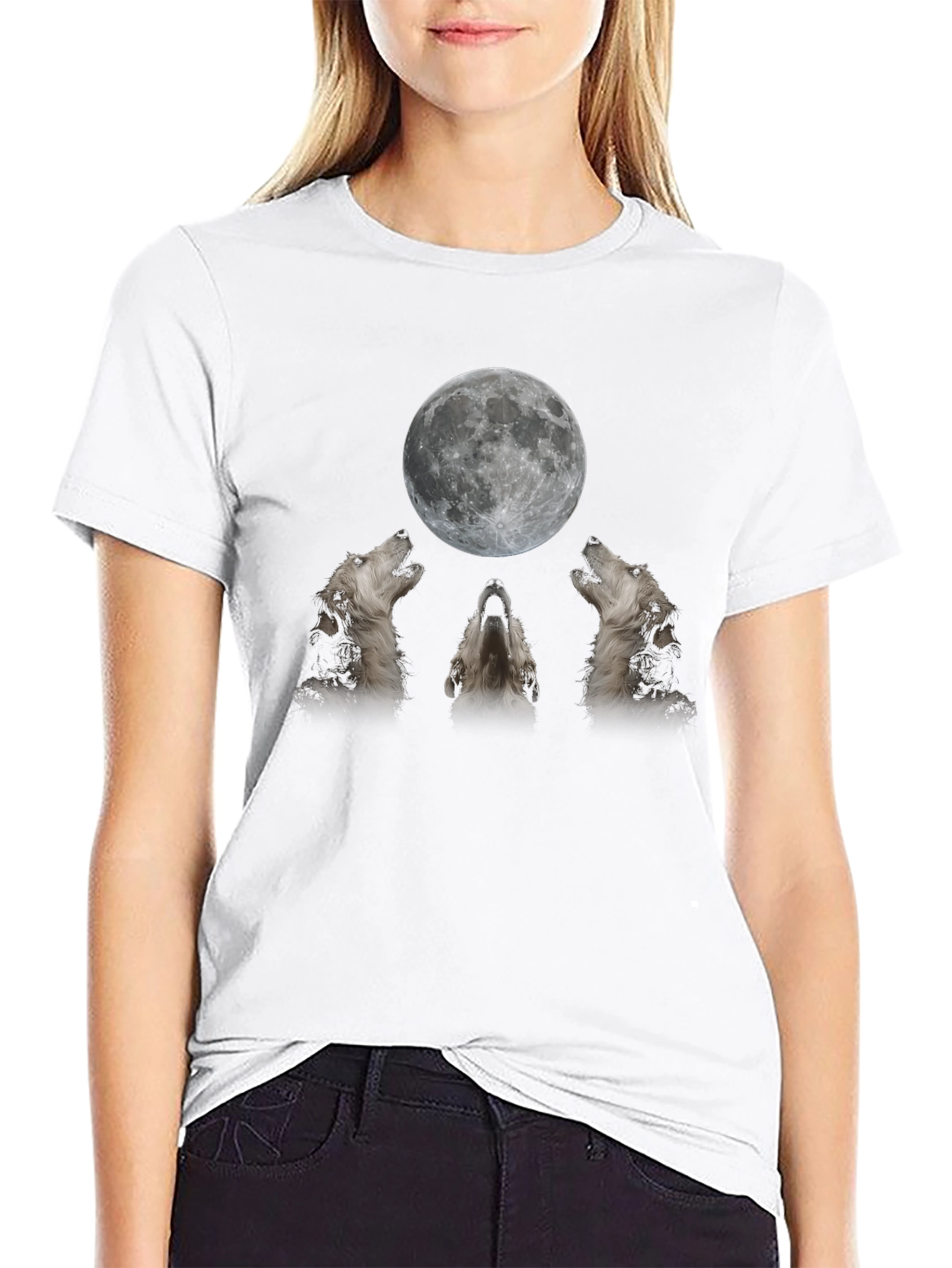 Black Wolf Moon Graphic Tee - Black T-Shirt view 9