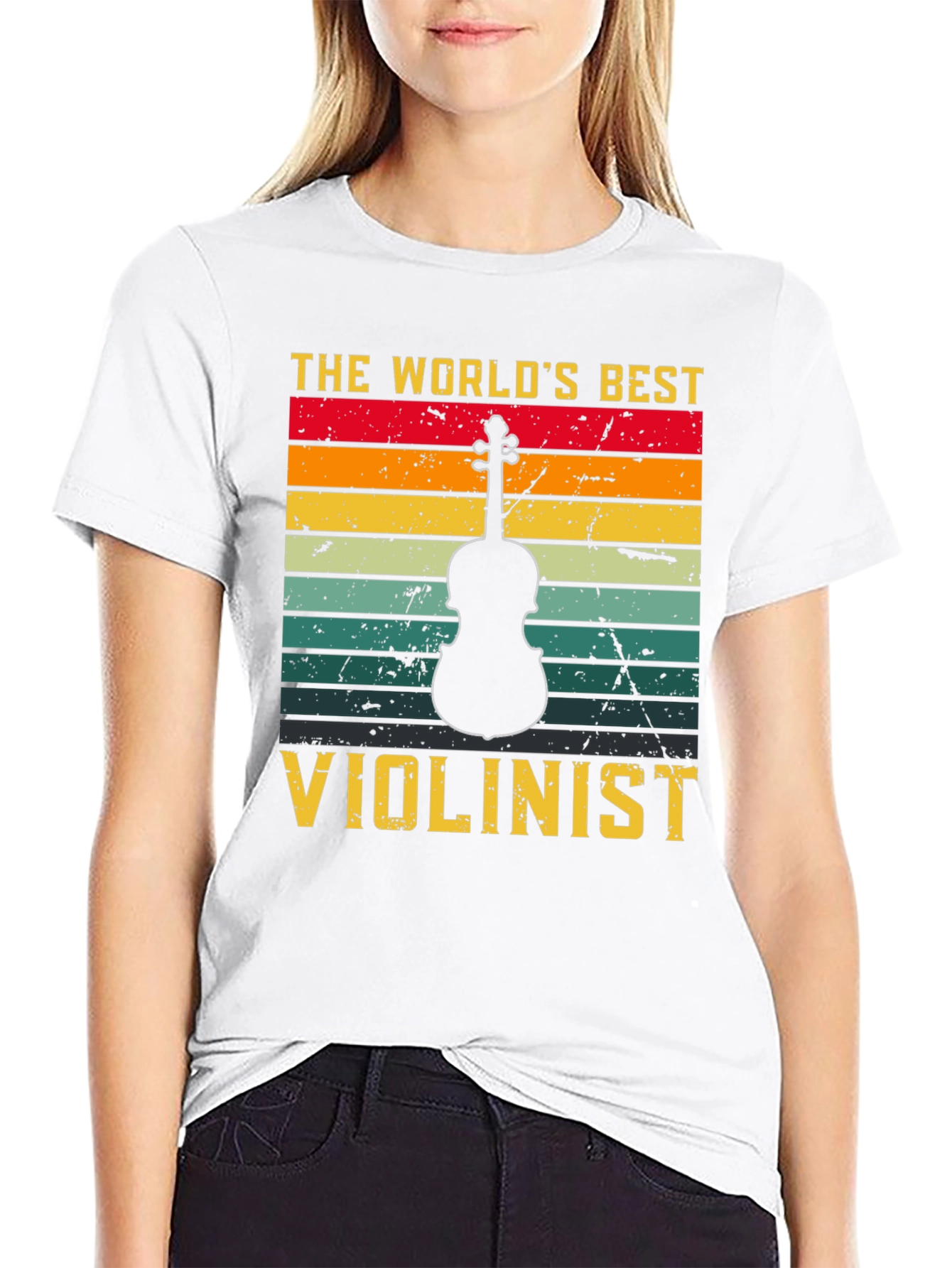 Black World's Best Violinist Graphic Tee view 9
