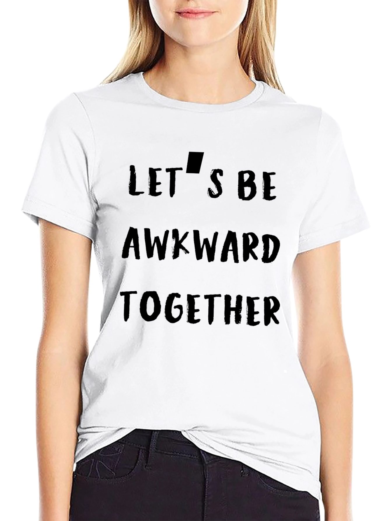Black Awkward Together Graphic Tee - Black Cotton T-Shirt view 9