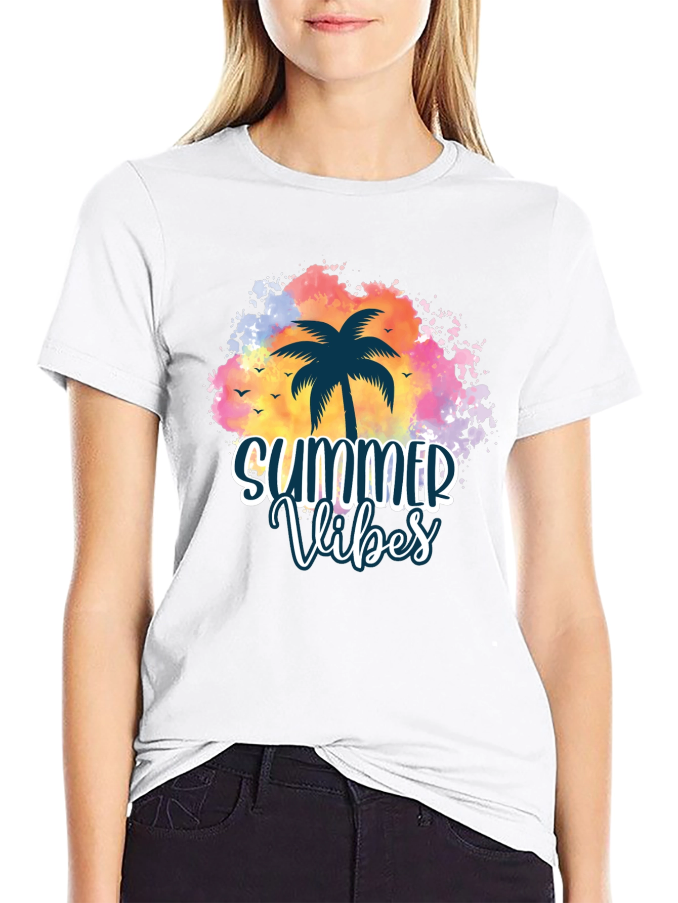 Summer Vibes Palm Tree Graphic Tee - 9