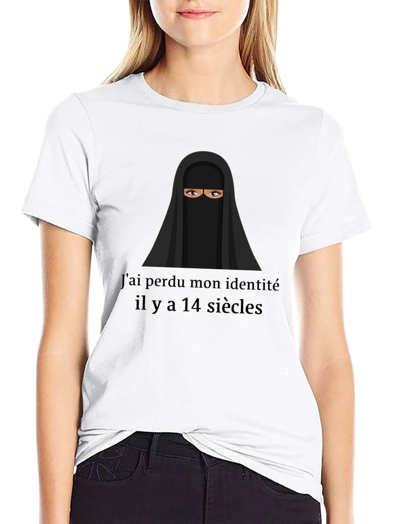 Black Veiled Identity Tee - Unisex Cotton T-Shirt view 9
