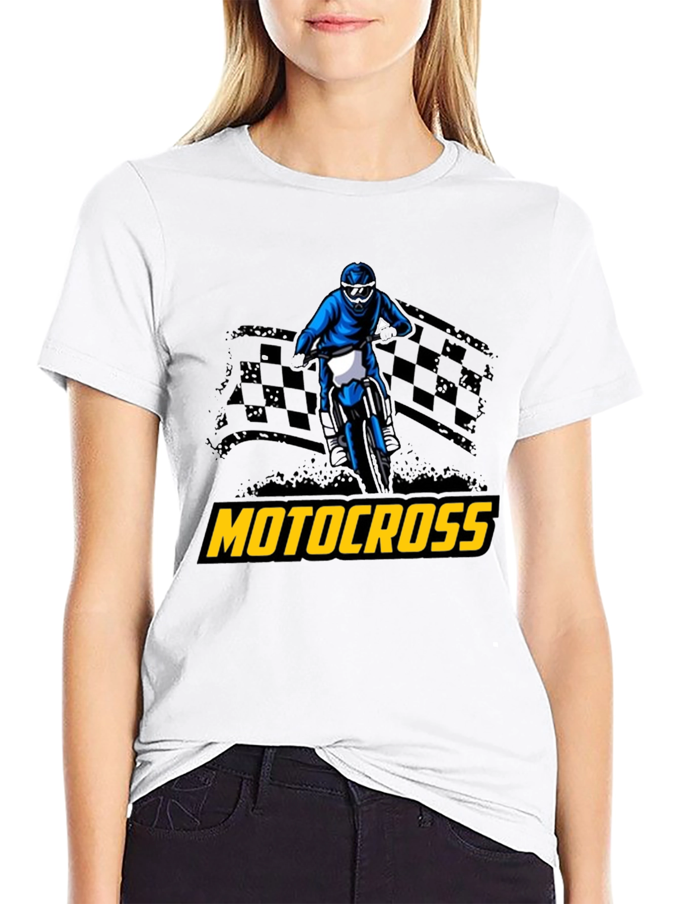 Black Motocross Rider Graphic T-Shirt - Black view 9
