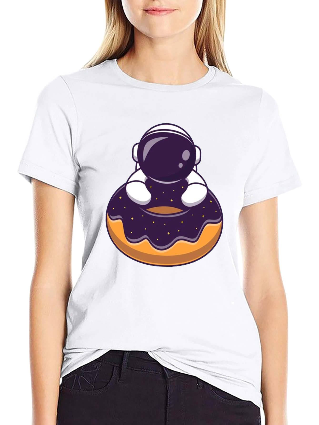 Black Astronaut Donut T-Shirt - Space Lover Tee view 9