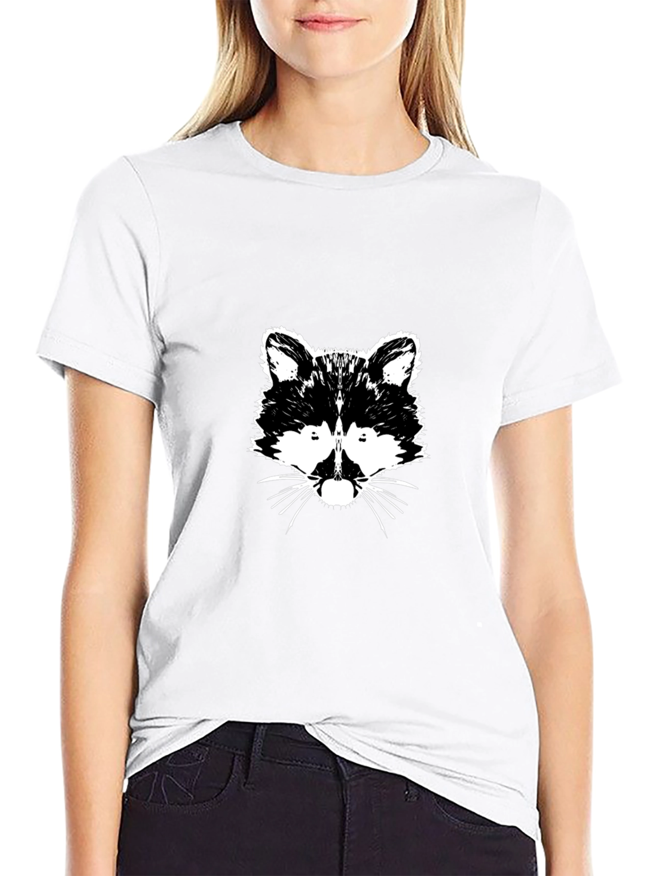 Black Raccoon Graphic Tee - Black Cotton T-Shirt view 9