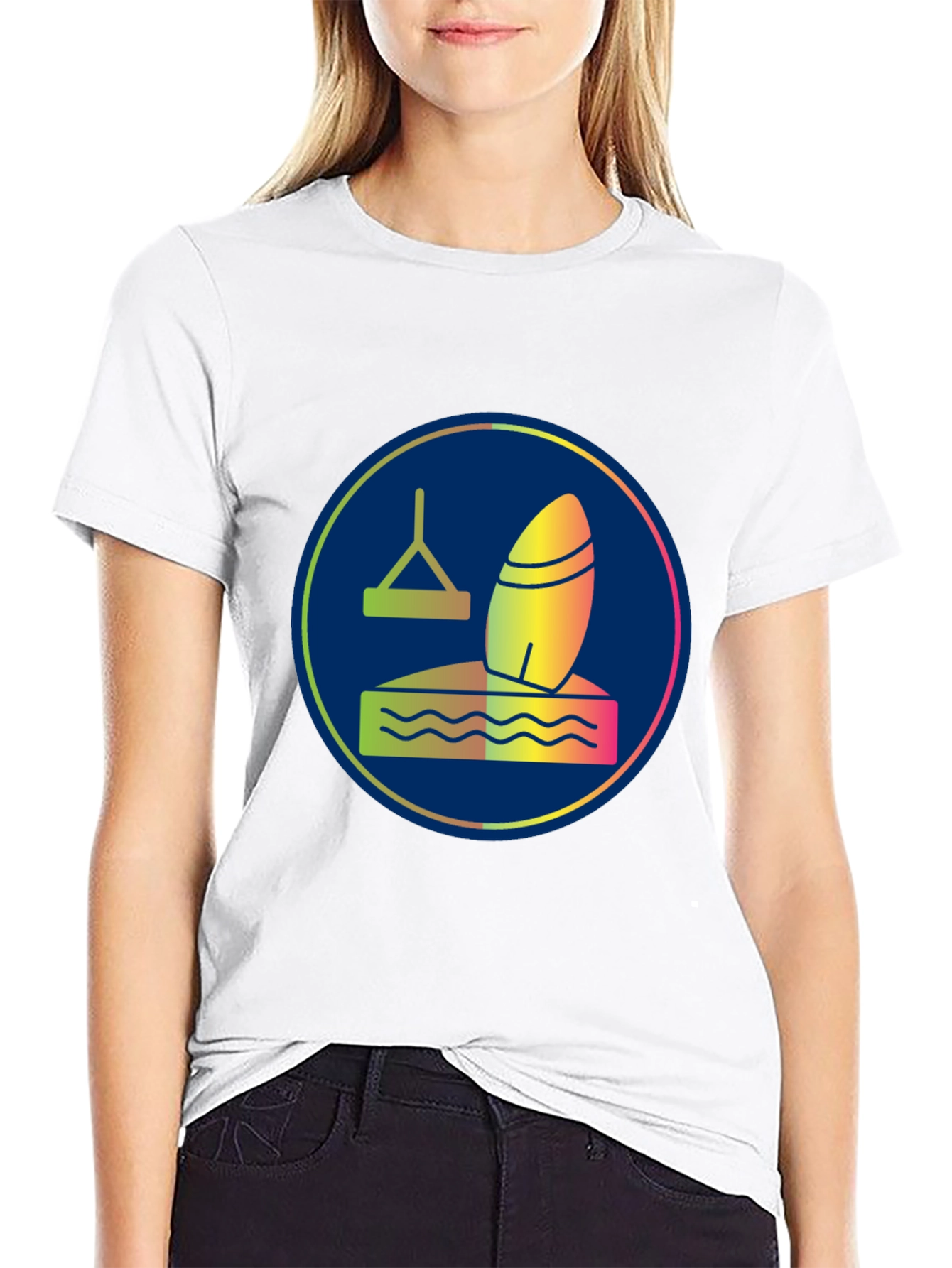 Black Surfboard T-Shirt - Water Sports Tee view 9