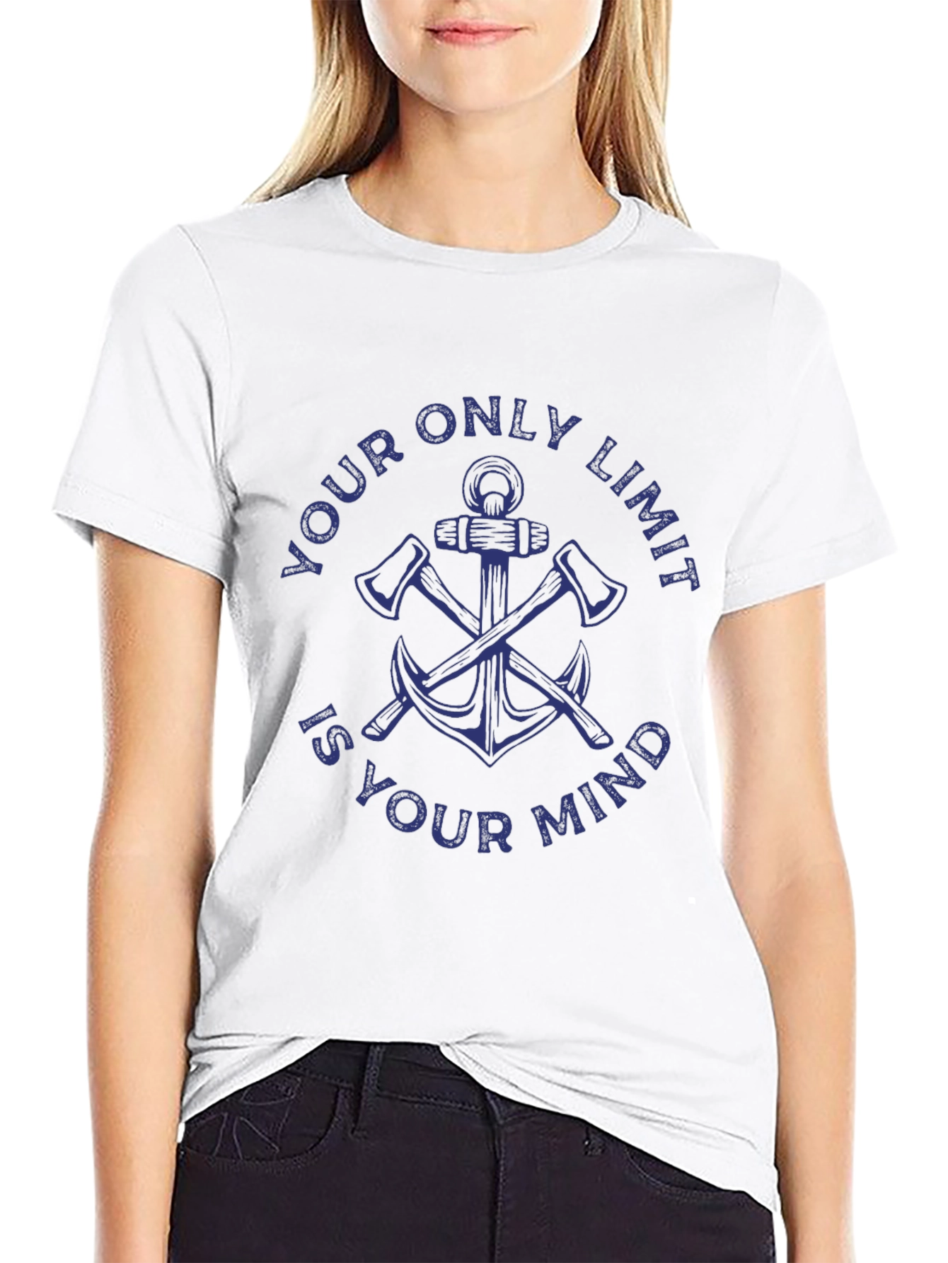 Black Your Only Limit Mind Graphic Tee - Anchor & Axes Design view 9