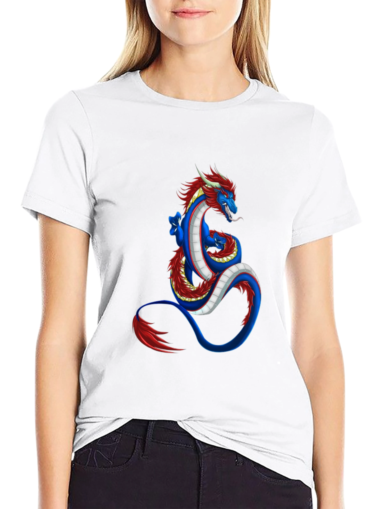 Black Dragon Graphic Tee - Black Cotton Blend view 9