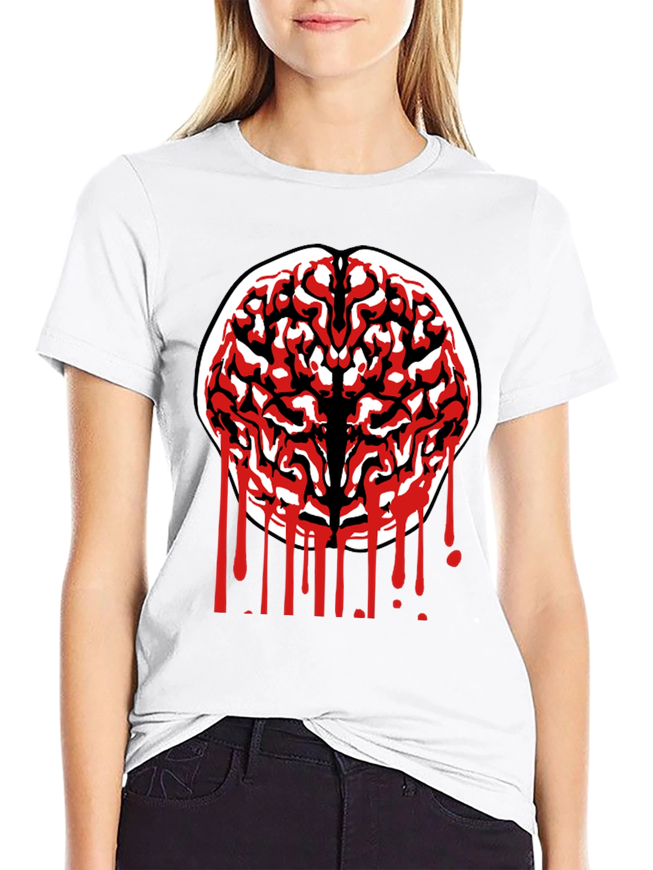 Black Brain Graphic Tee - Black Cotton Blend view 9