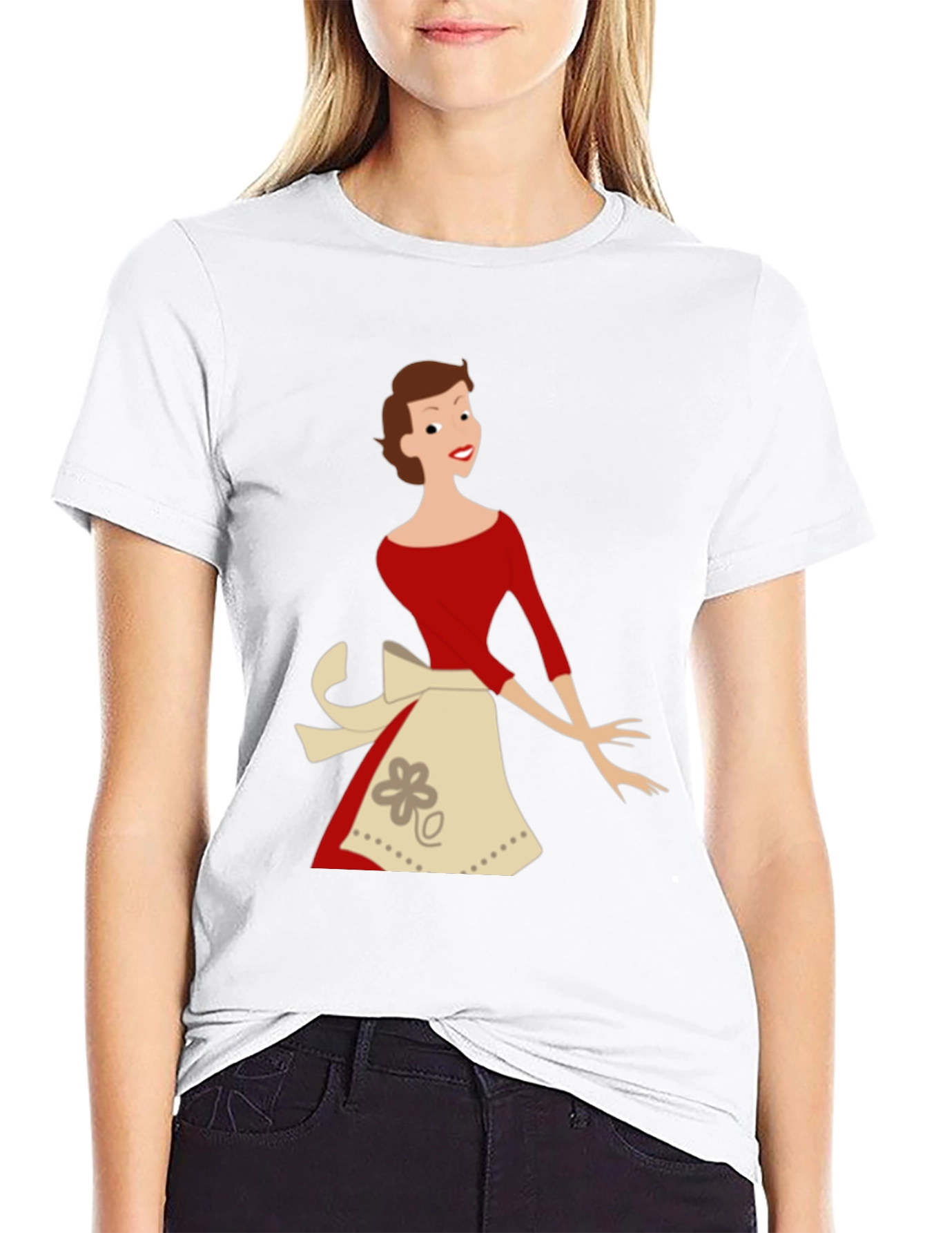 Black Retro Housewife T-Shirt - Black view 9
