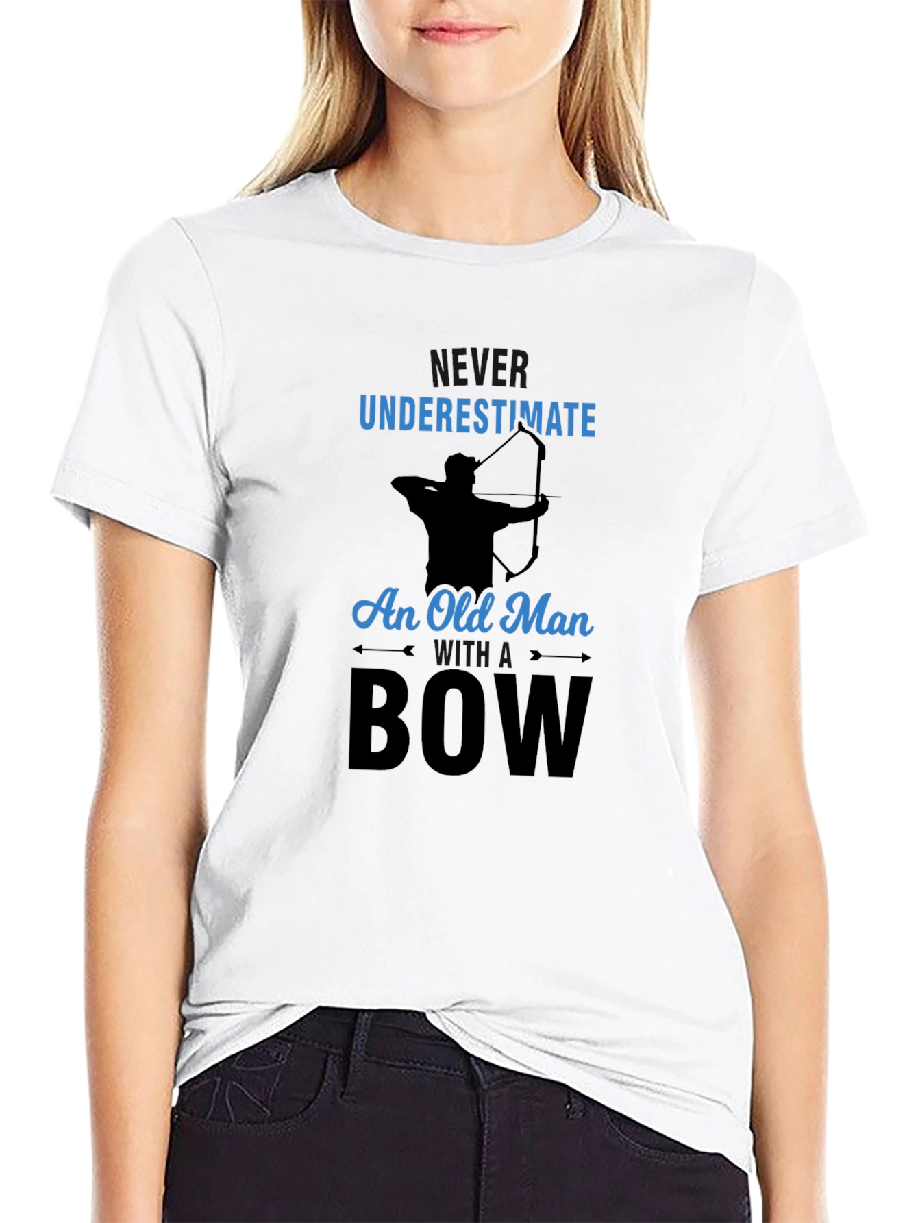 Black Never Underestimate Old Man With a Bow T-Shirt view 9