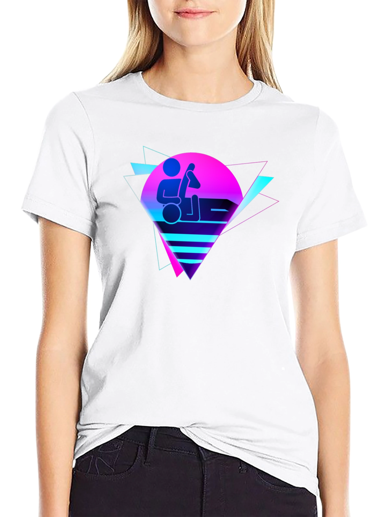 Black Retro Synthwave T-Shirt view 9