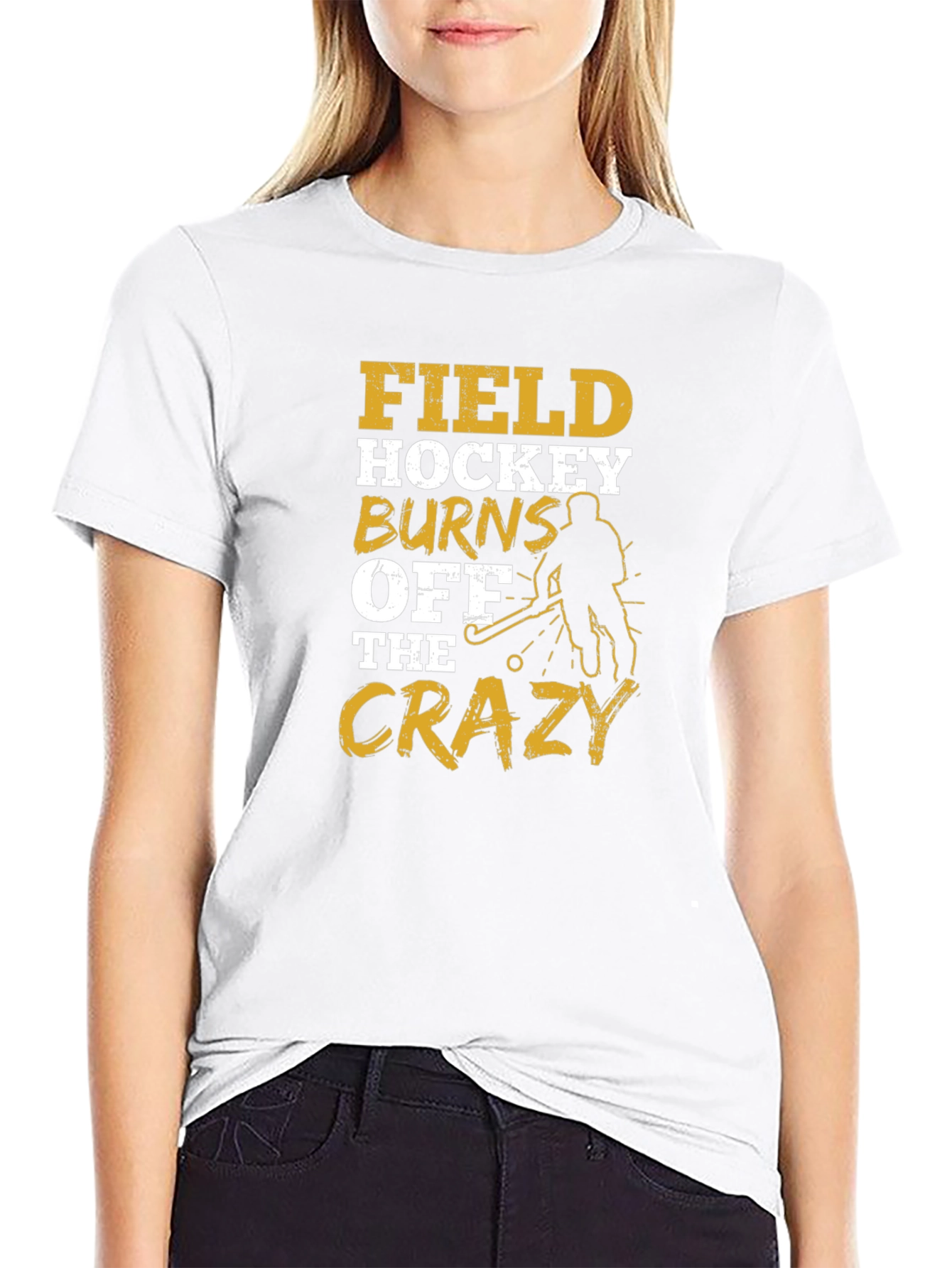 Black Field Hockey Burns Off The Crazy T-Shirt view 9
