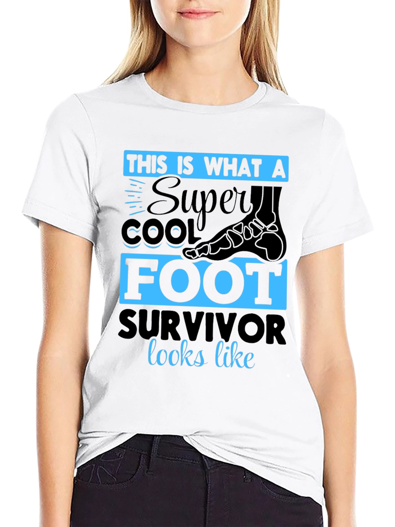 Black Super Cool Foot Survivor T-Shirt view 9