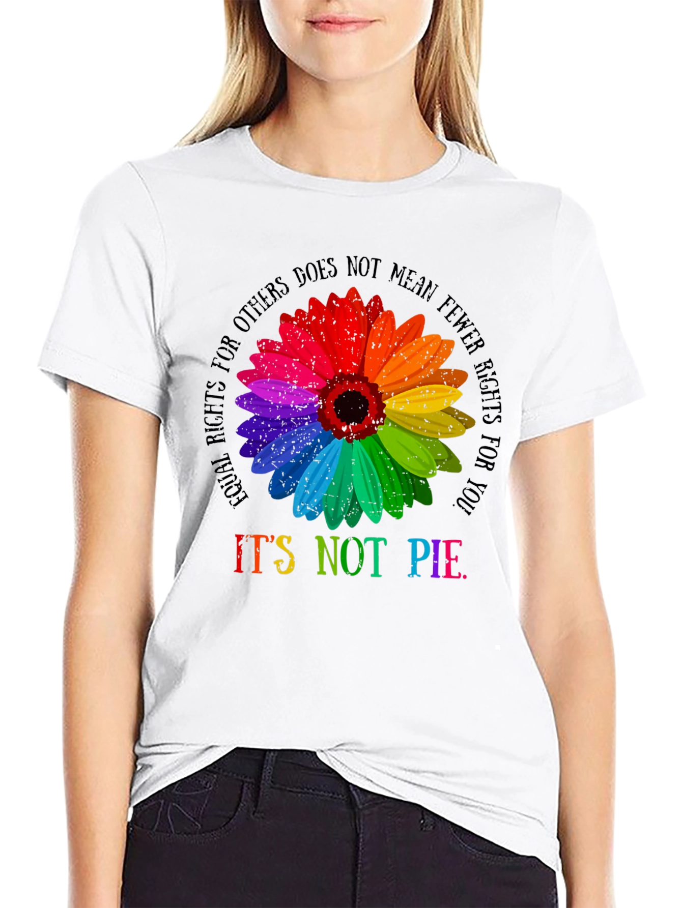 Black LGBTQ+ Rights Equality Sunflower Graphic Tee view 9