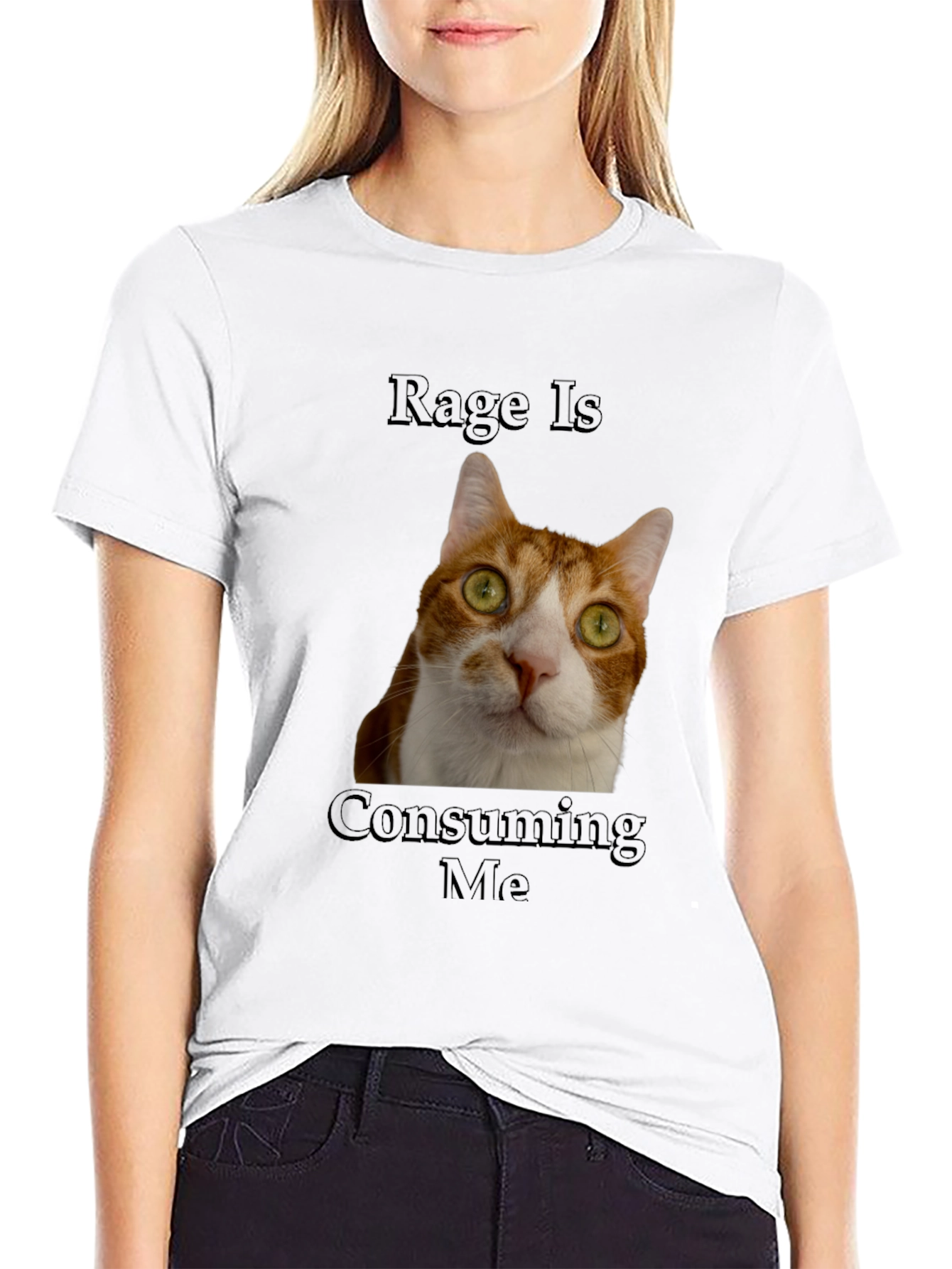 Black Rage Is Consuming Me Cat T-Shirt - Funny Graphic Tee view 9
