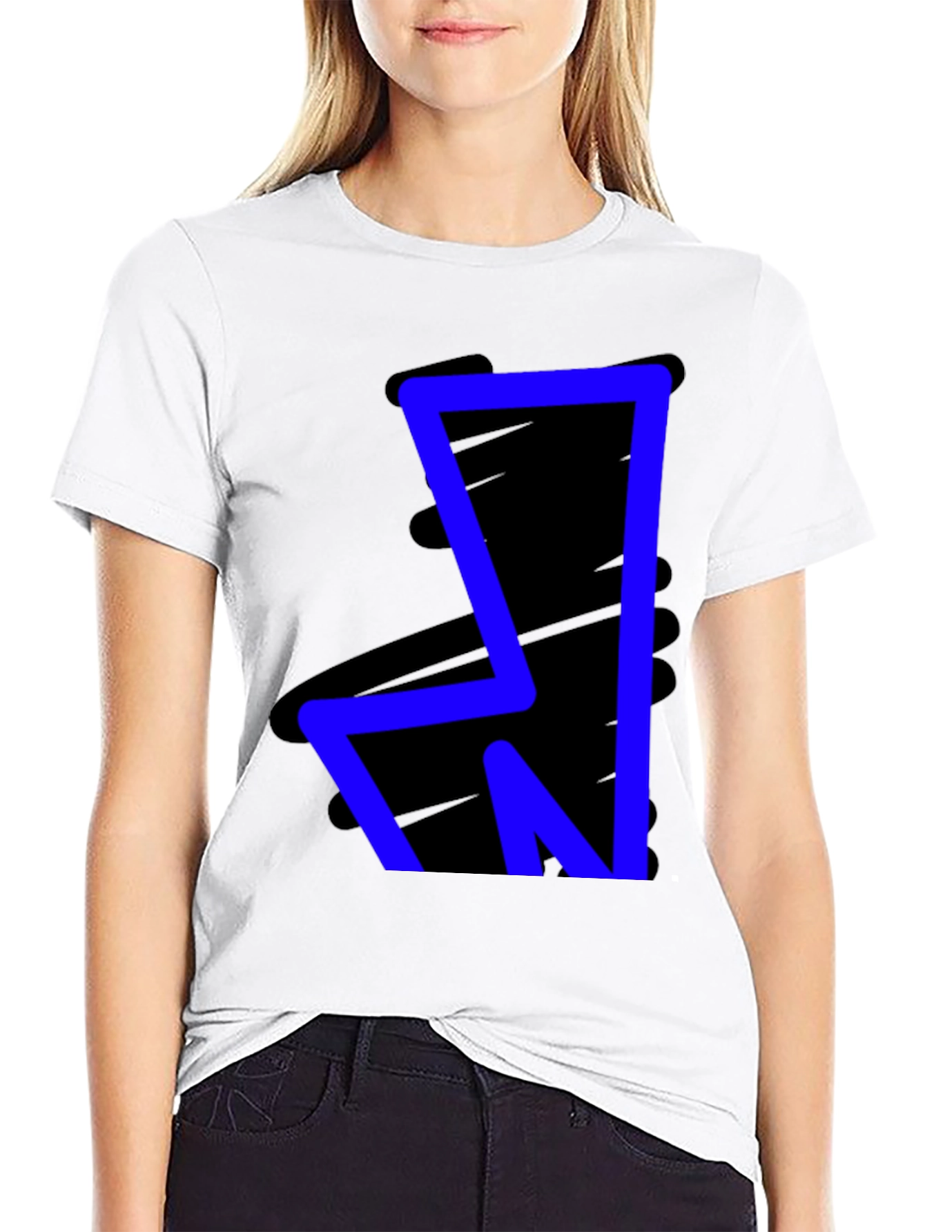 Black Bold Blue Graphic Tee - Modern Style view 9