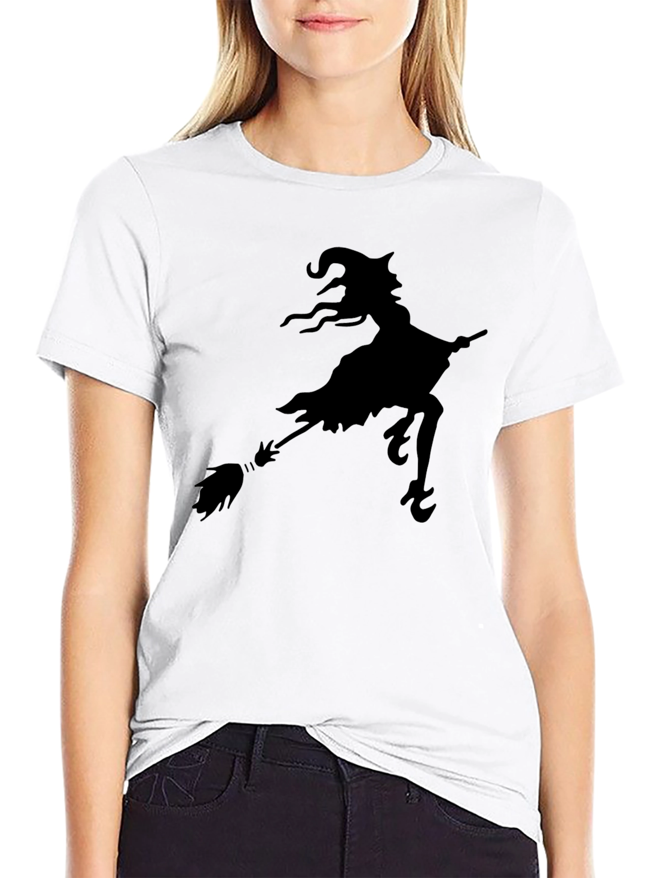 Black Witch Silhouette T-Shirt - Halloween Tee view 9
