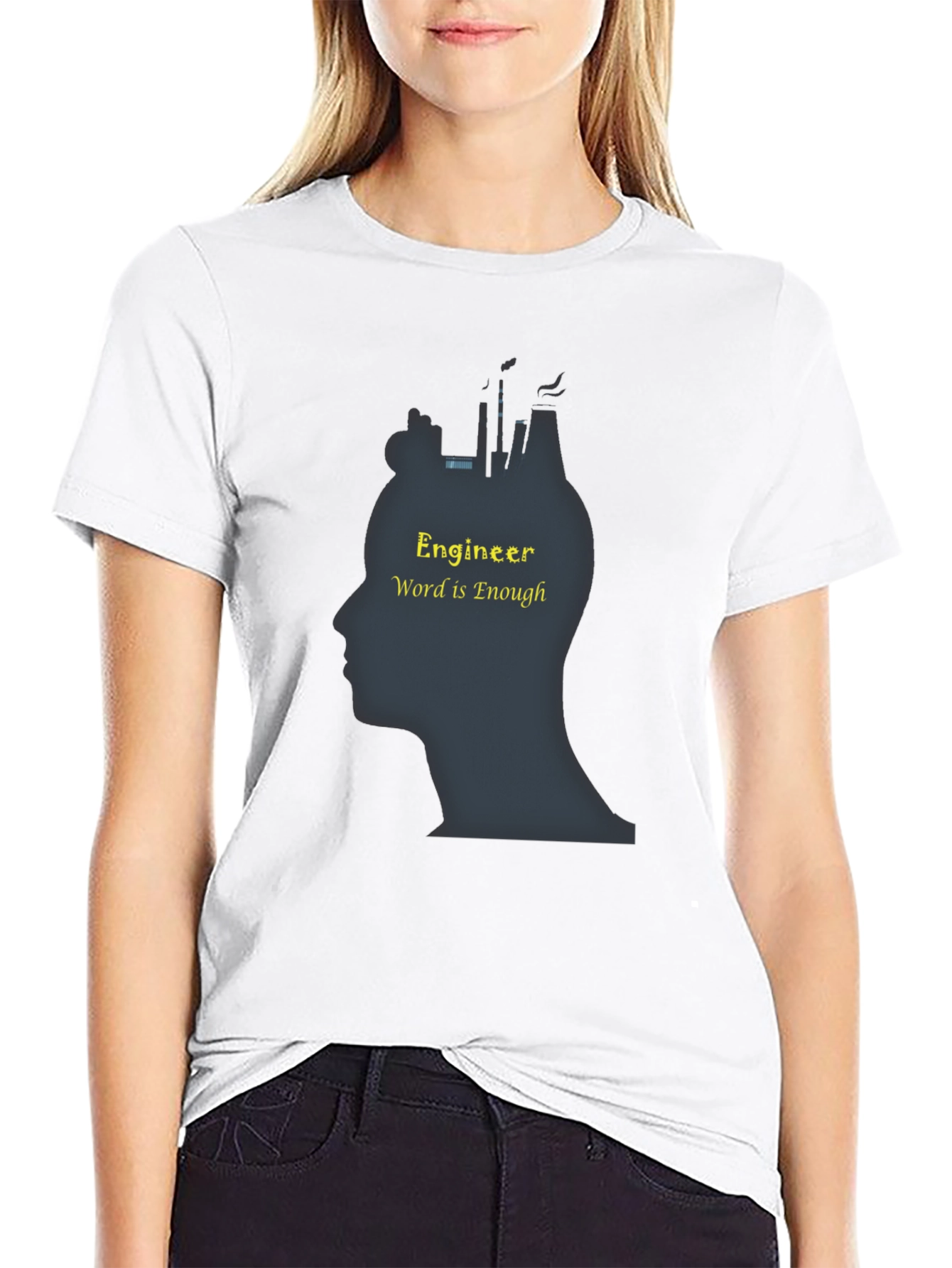 Black Engineer Word is Enough T-Shirt - Soft Cotton view 9