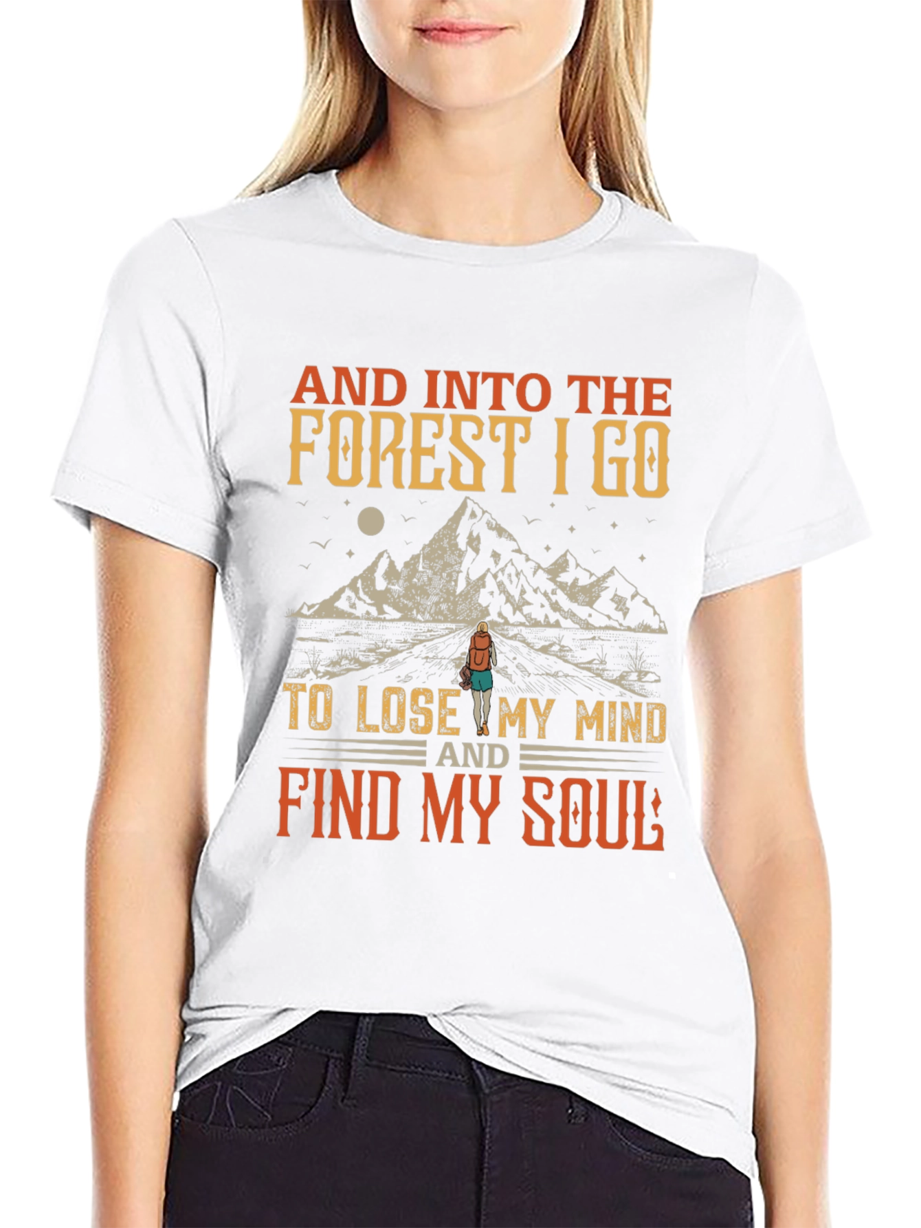 Black Into the Forest Graphic Tee view 9