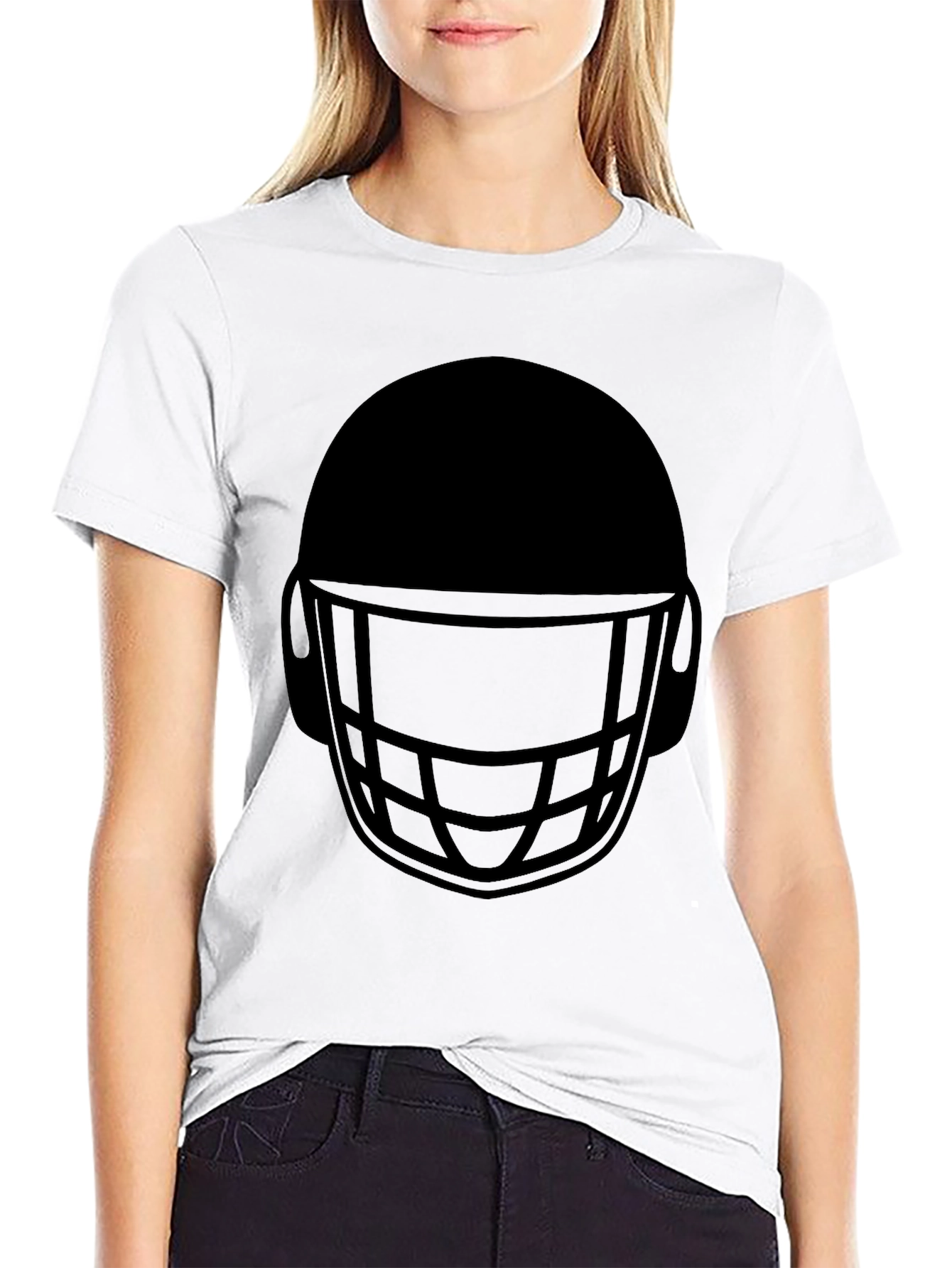 Black Football Helmet Graphic T-Shirt view 9