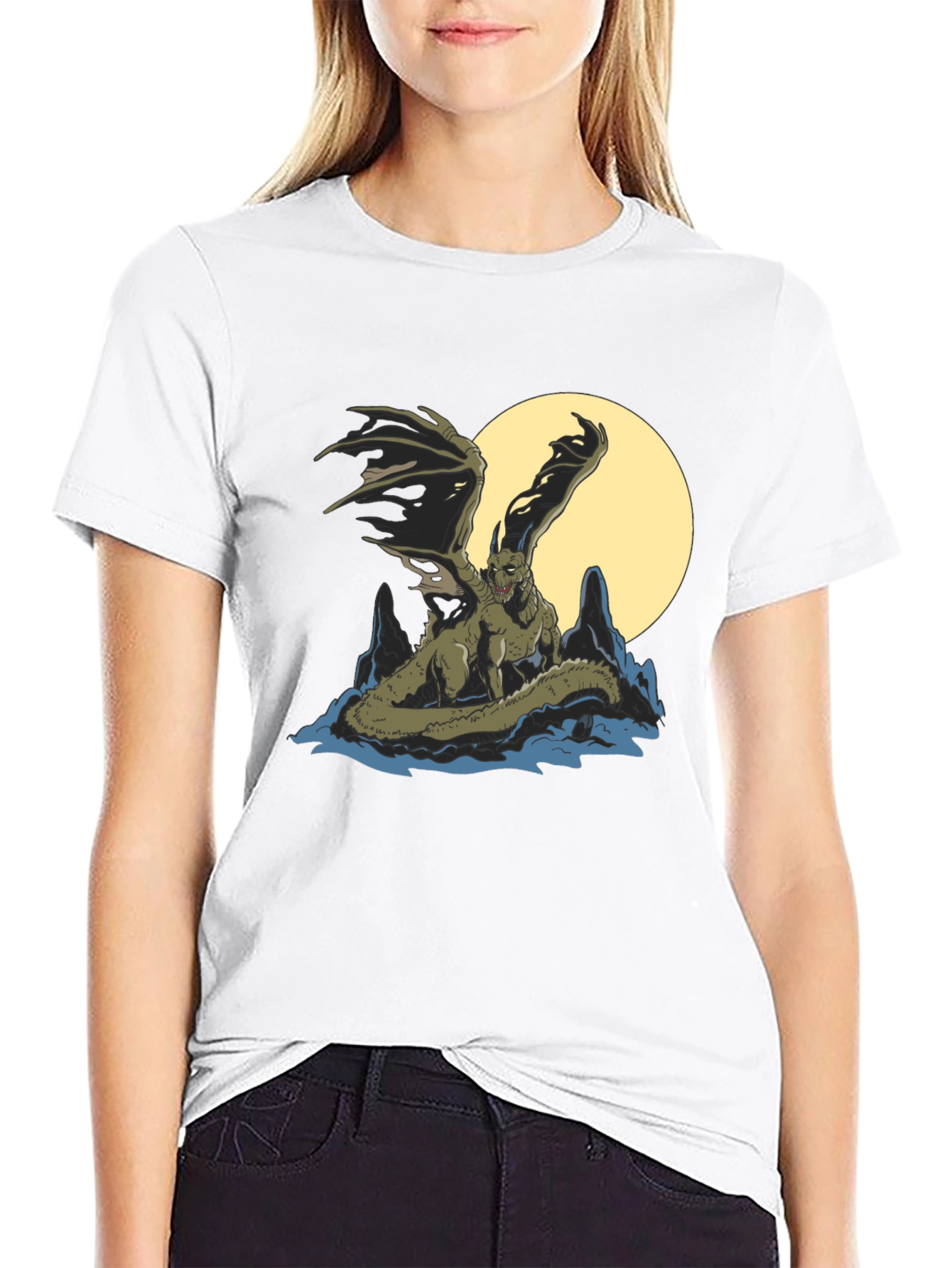 Black Dragon T-Shirt - Mythical Creature Graphic Tee view 9