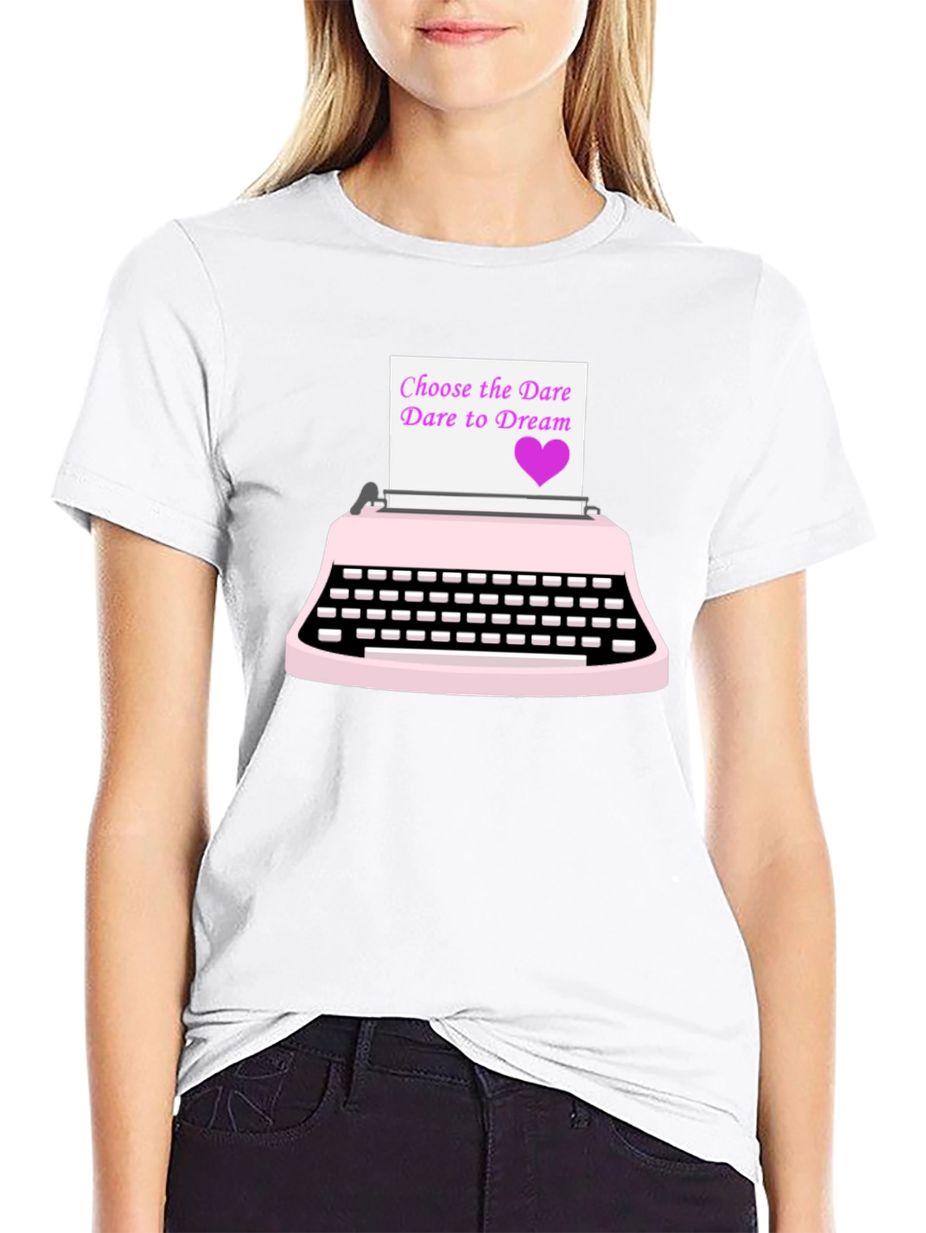 Black Dream Big T-Shirt: Vintage Typewriter Design view 9