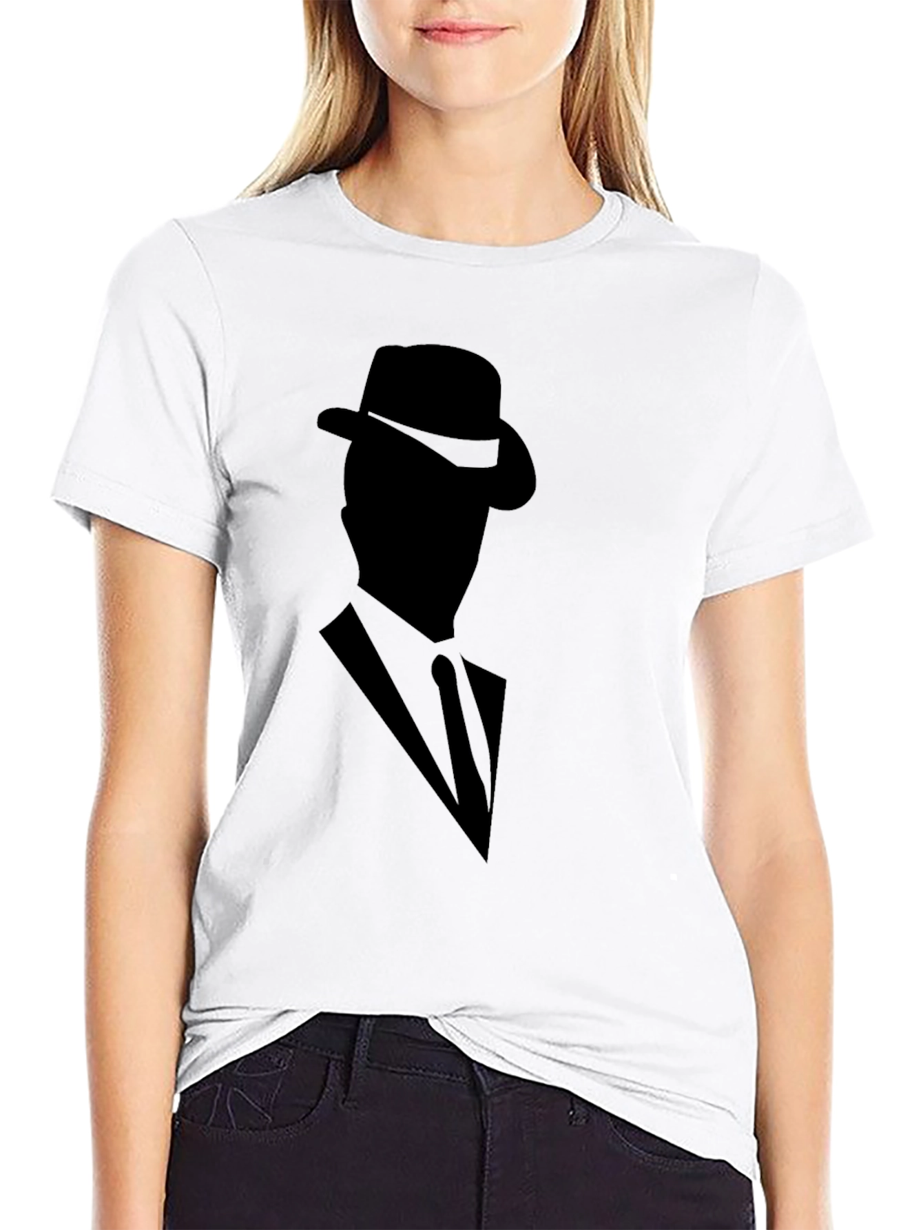 Black Mysterious Man Silhouette T-Shirt view 9