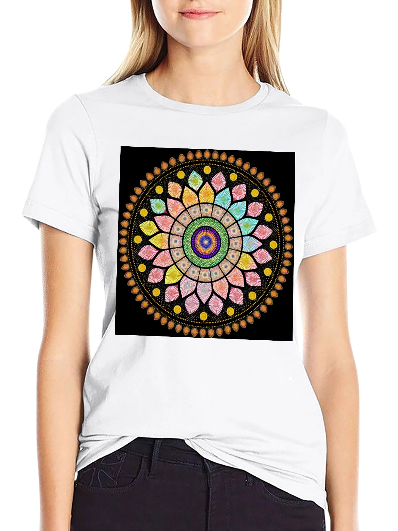 Black Mandala T-Shirt - Vibrant Graphic Tee view 9