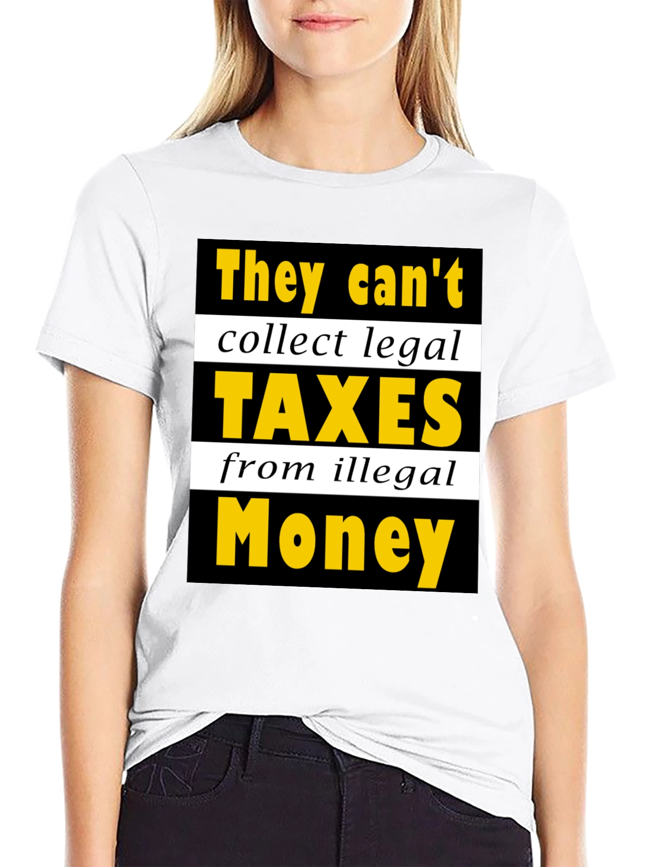 Black Humorous "Taxes from Illegal Money" Graphic Tee view 9