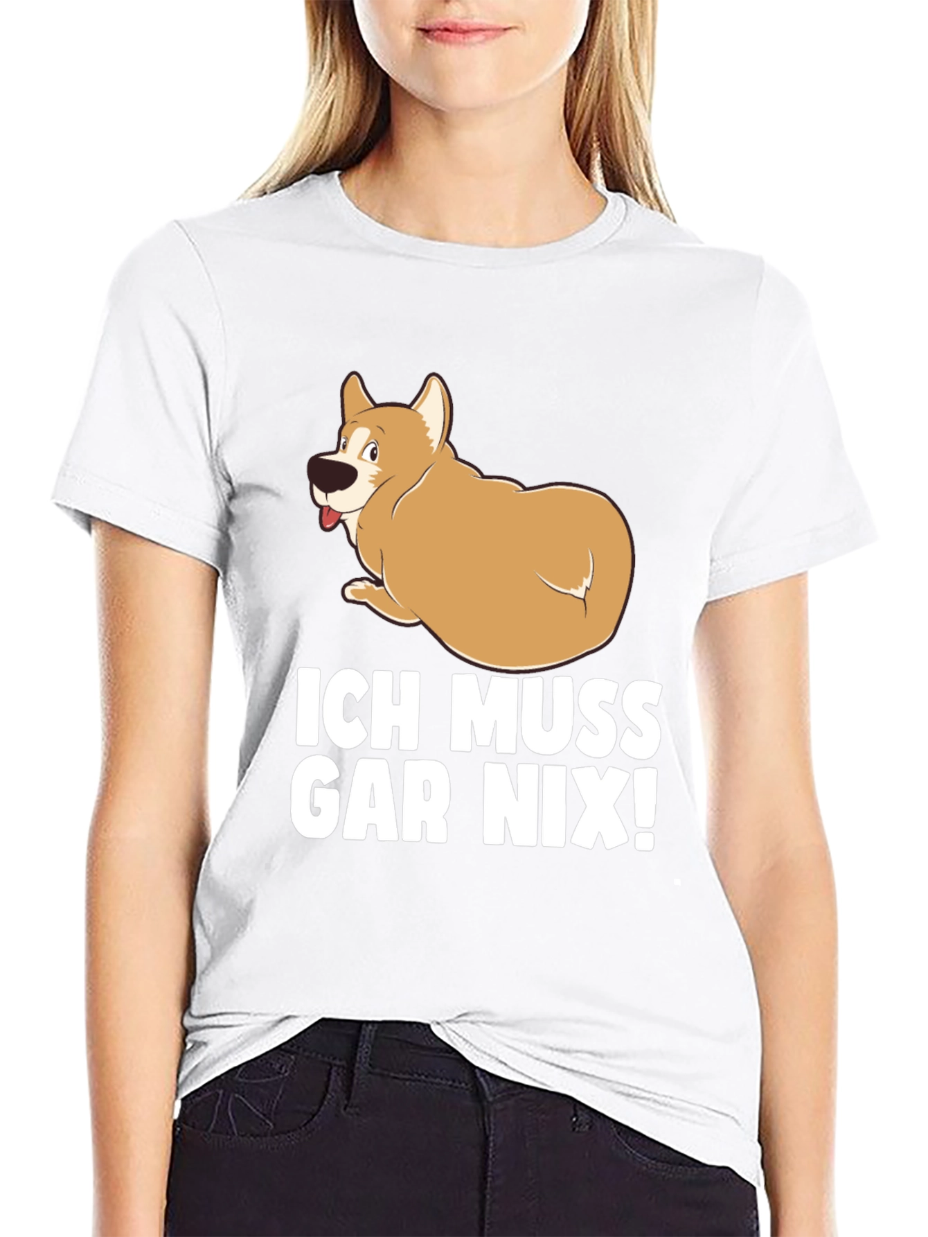 Black Ich Muss Gar Nix! Dog T-Shirt view 9