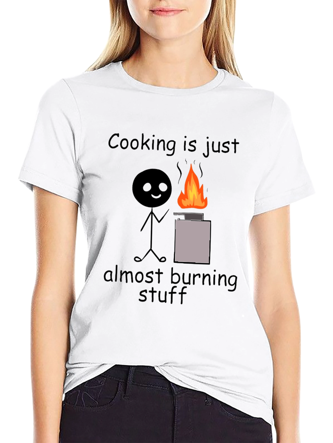 Black Cooking is Just Almost Burning Stuff T-Shirt view 9
