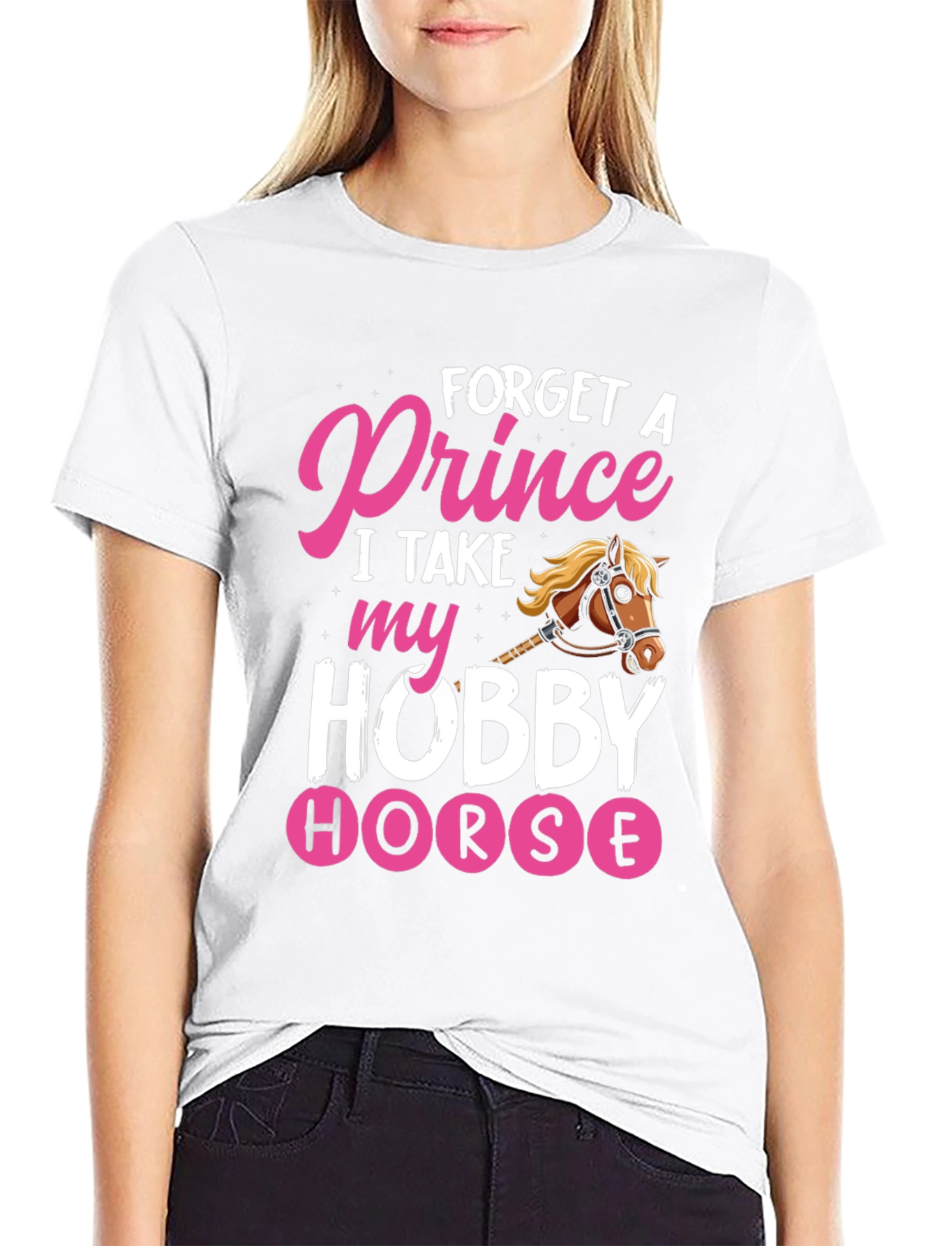 Black Forget Prince Hobby Horse Graphic Tee view 9