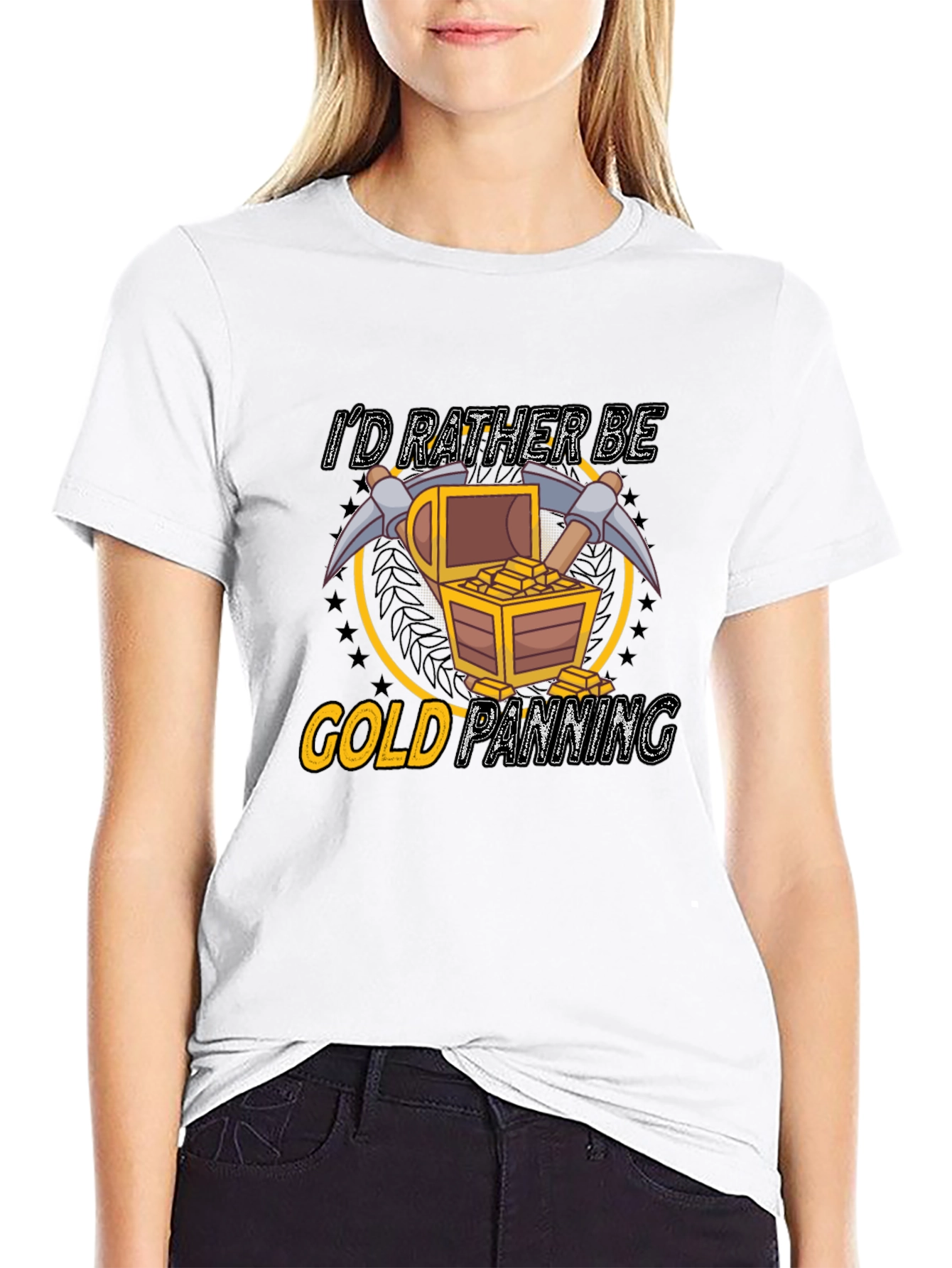 Black Gold Panning Graphic Tee view 9
