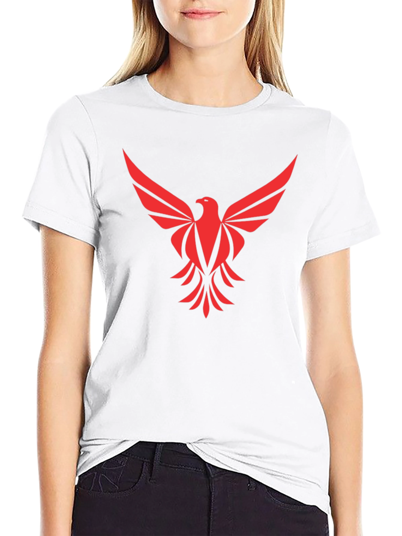 Black Red Phoenix Graphic Tee - Black Cotton Comfort view 9