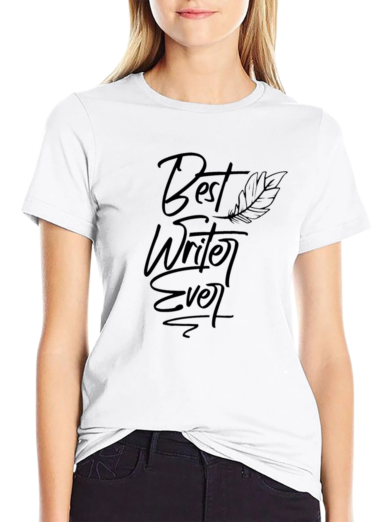 Black Best Writer Ever Black T-Shirt - Premium Quality view 9