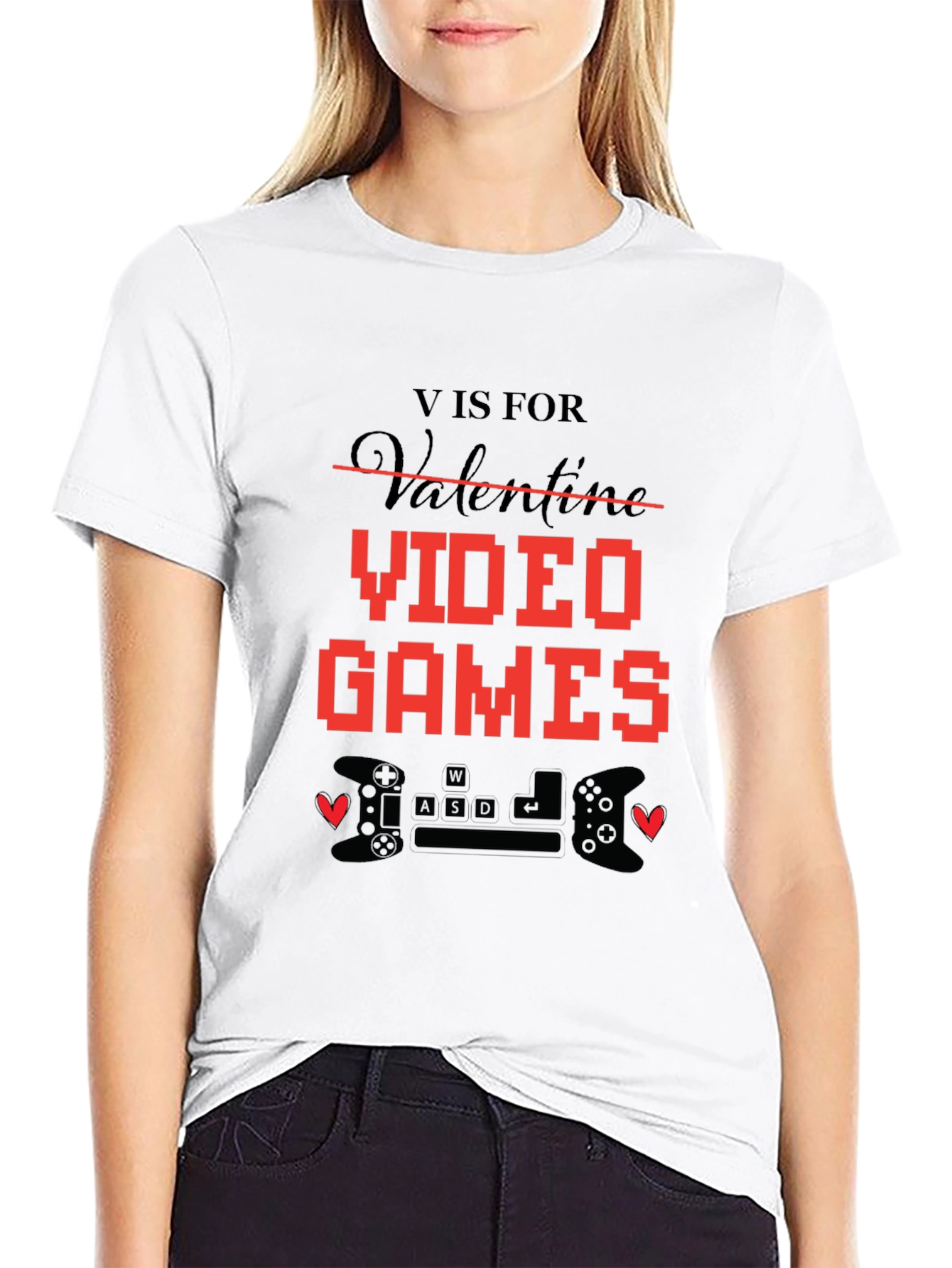 Black V is for Video Games T-Shirt view 9