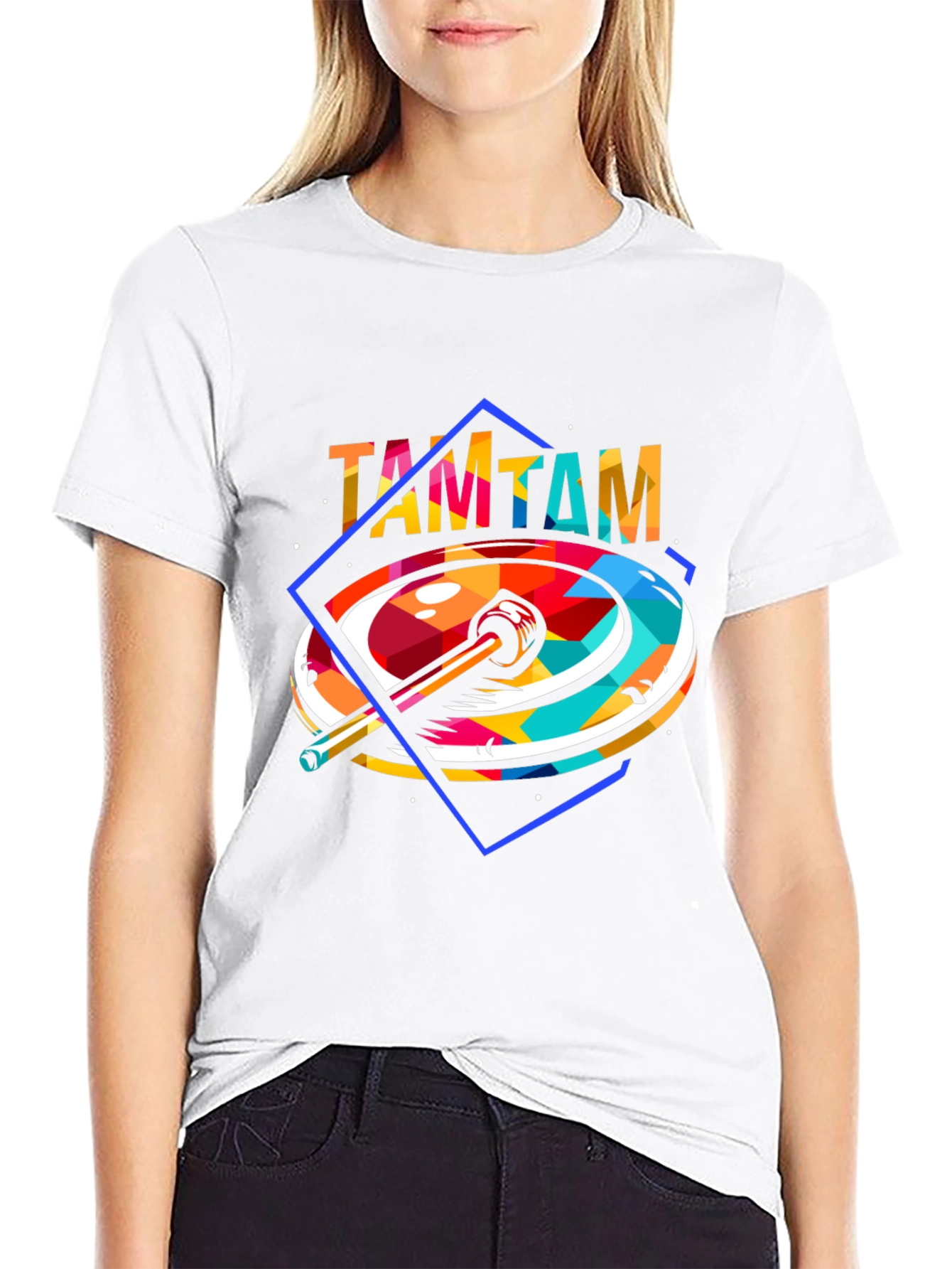 Black Abstract TAMTAM Graphic T-Shirt view 9
