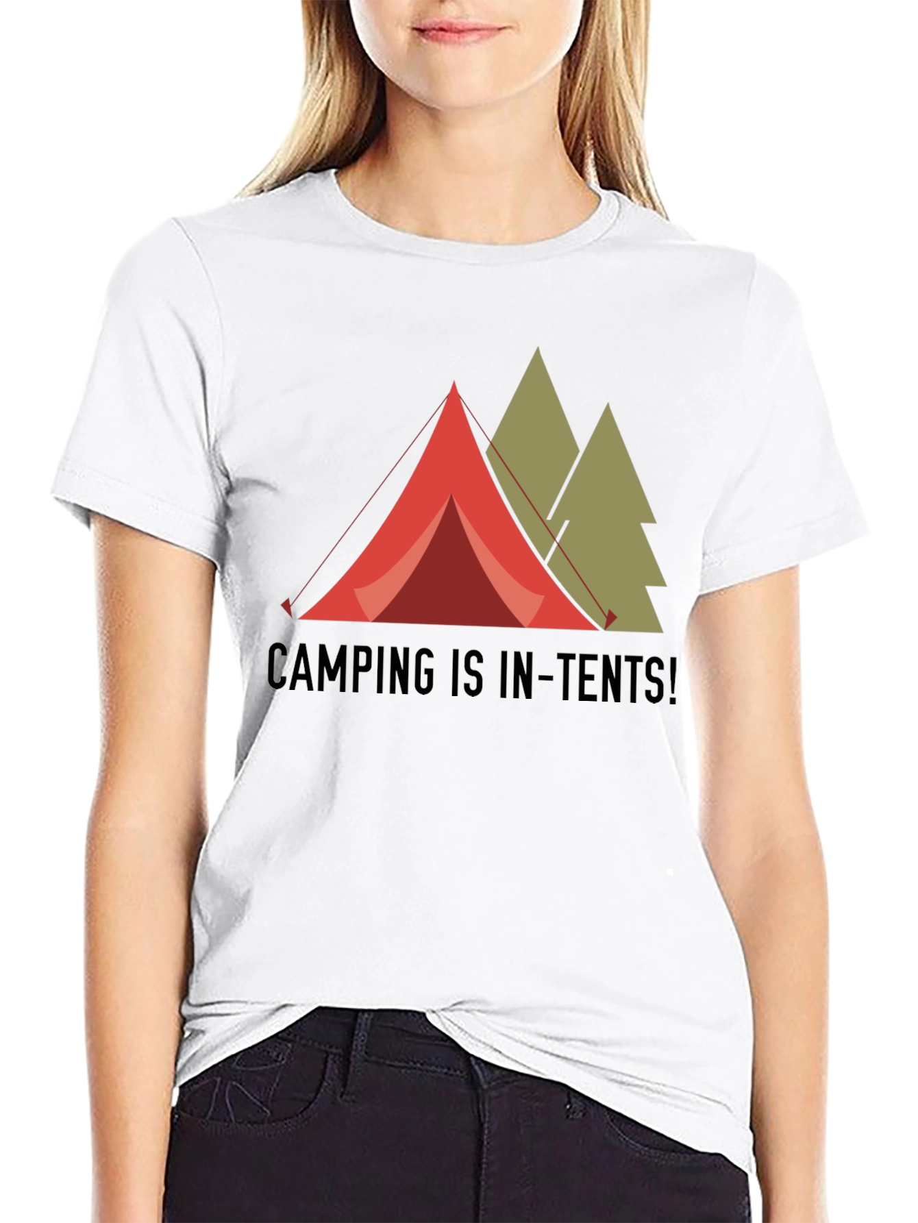 Black Camping is In-Tents! Graphic T-Shirt view 9