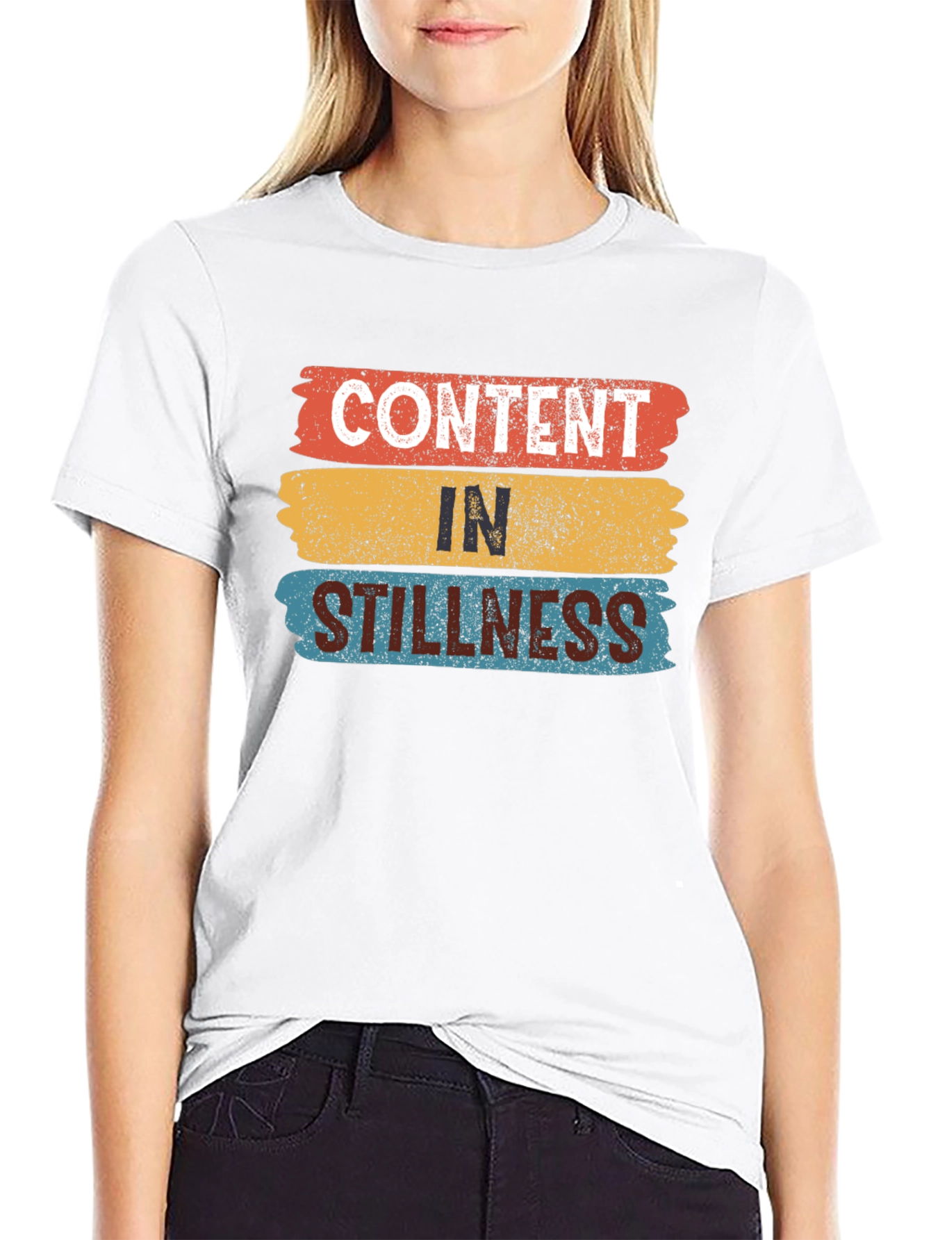 Black Content in Stillness T-Shirt, Relaxed Fit view 9