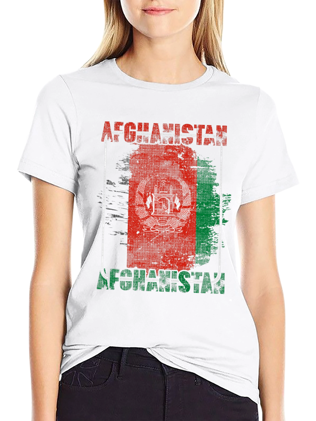 Black Afghanistan Flag Graphic T-Shirt view 9