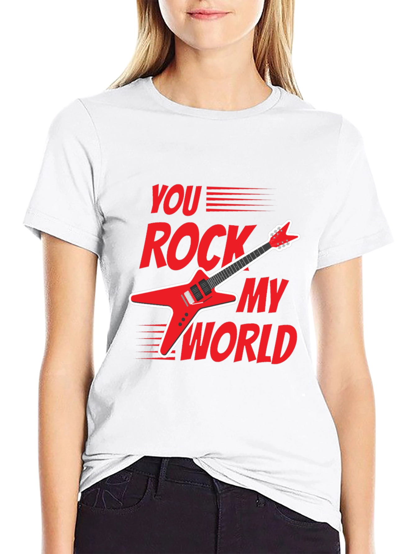 Black You Rock My World Graphic Tee view 9
